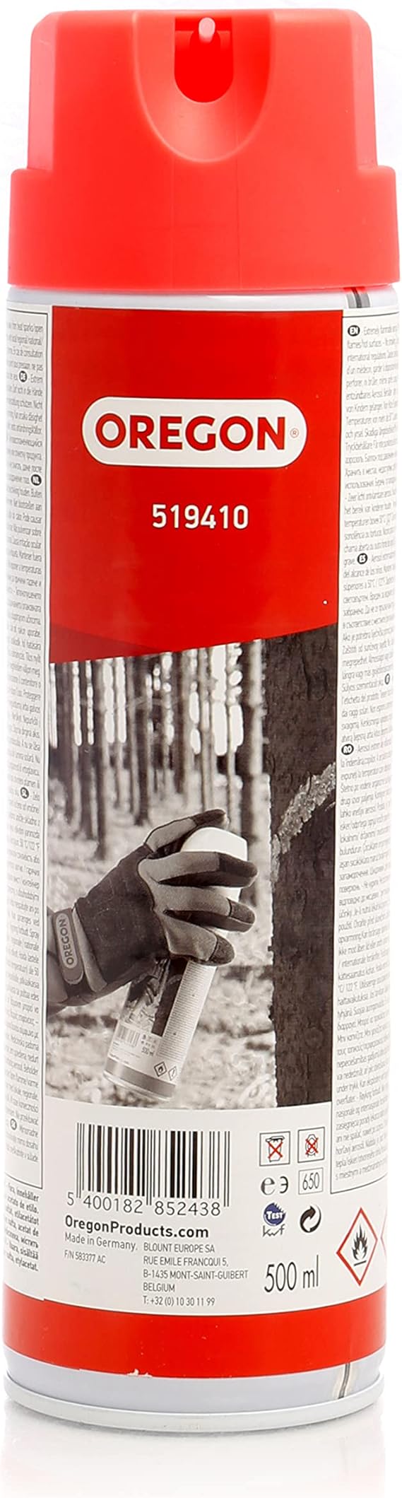 Oregon Spray Forestal Rojo Fluorescente 500ml 🌲 - Secado Rápido