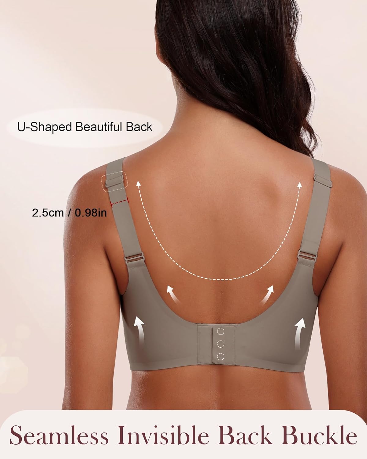 Thumbnail 2 de HORISUN Damen Bügelloser BH mit nahtlosem Push-Up & Mesh-Spitzen (Komfort, starker Halt) für große Brüste