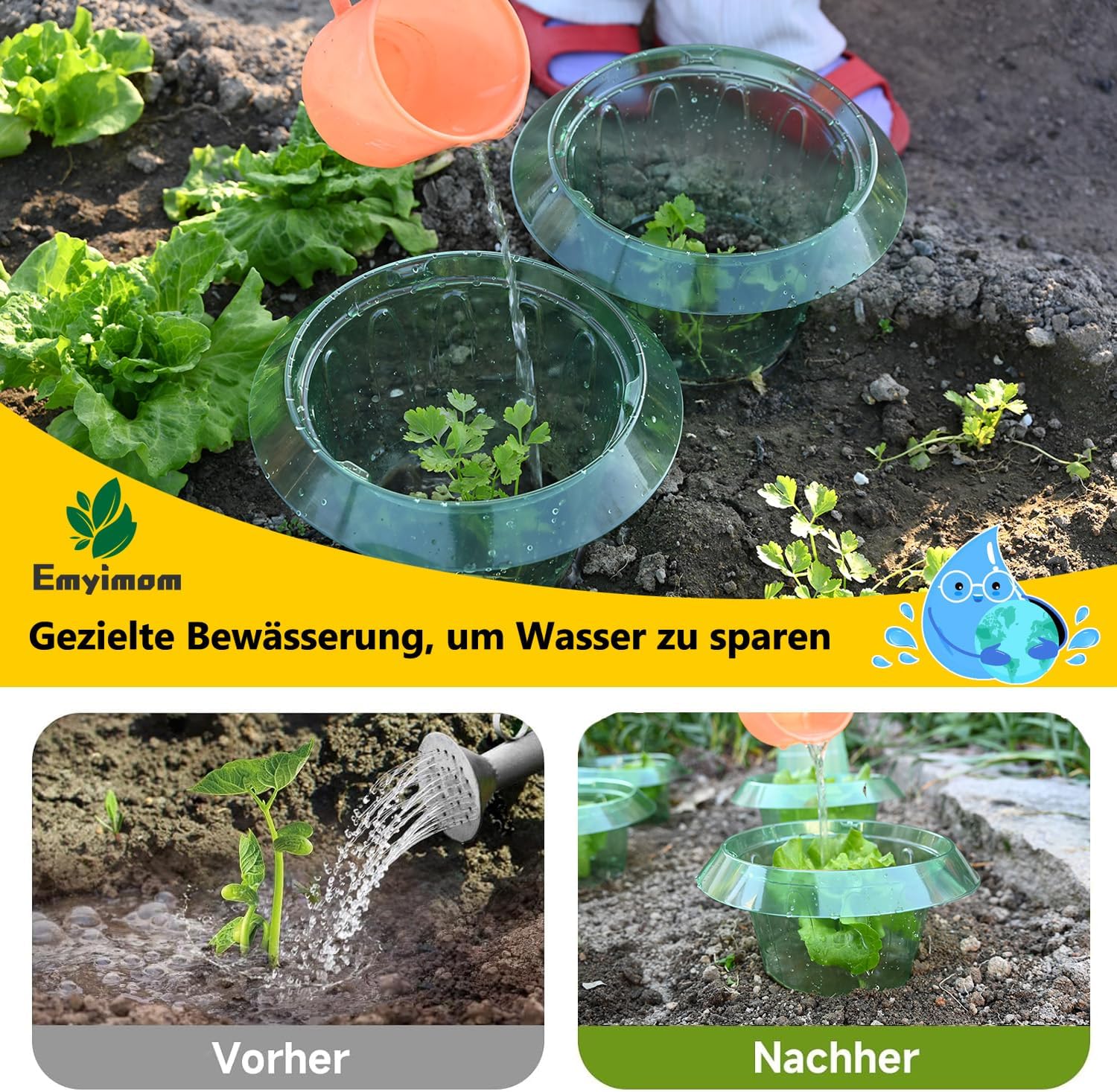 Thumbnail 6 de Emyimom Upgrade Schneckenkragen & Pflanzenhut – Schneckenschutzring mit Pflanzenabdeckung, 15 Stück