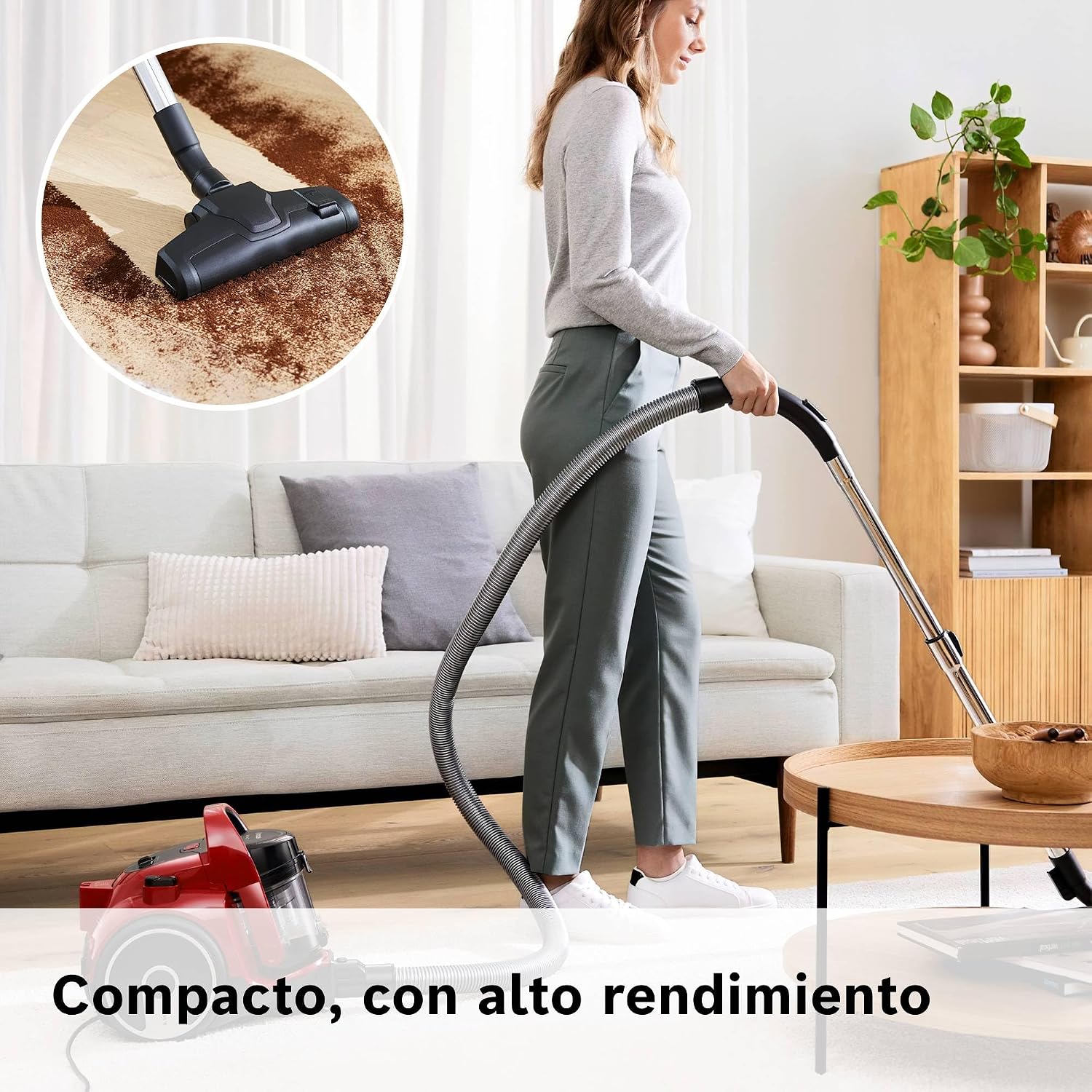 Detalle de Bosch BGC05AAA2 aspirador sin bolsa rojo