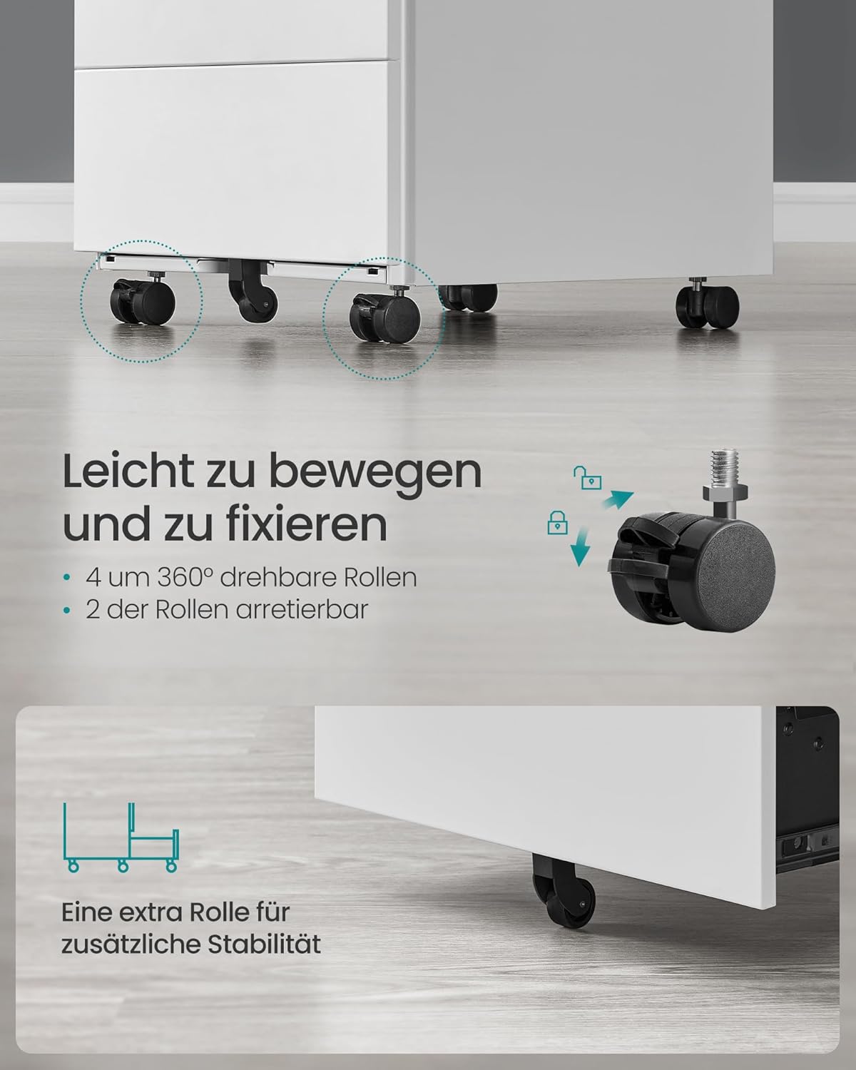 Thumbnail 4 de Rollcontainer SONGMICS OFC064W14 mit 4 Schubladen