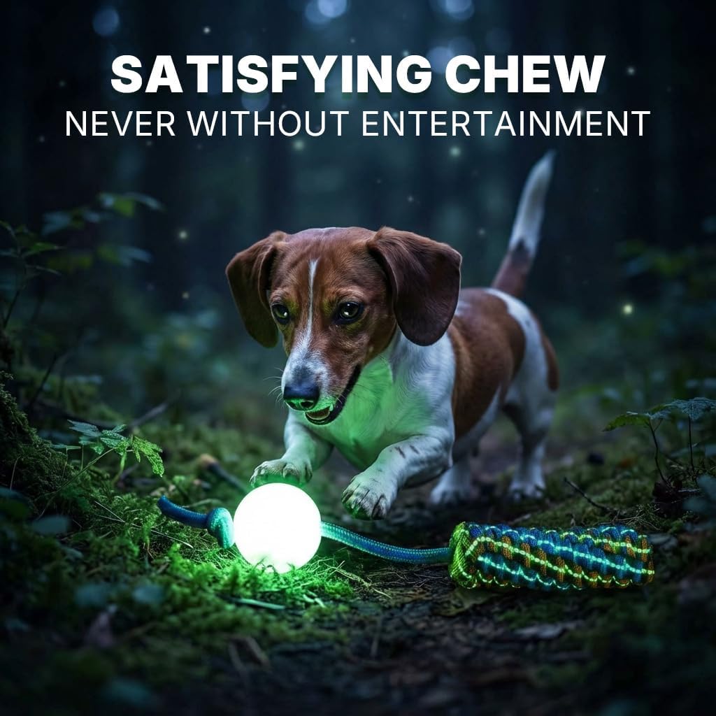 Detalle de Dog Tug Toy with Glow-in-the-Dark Ball
