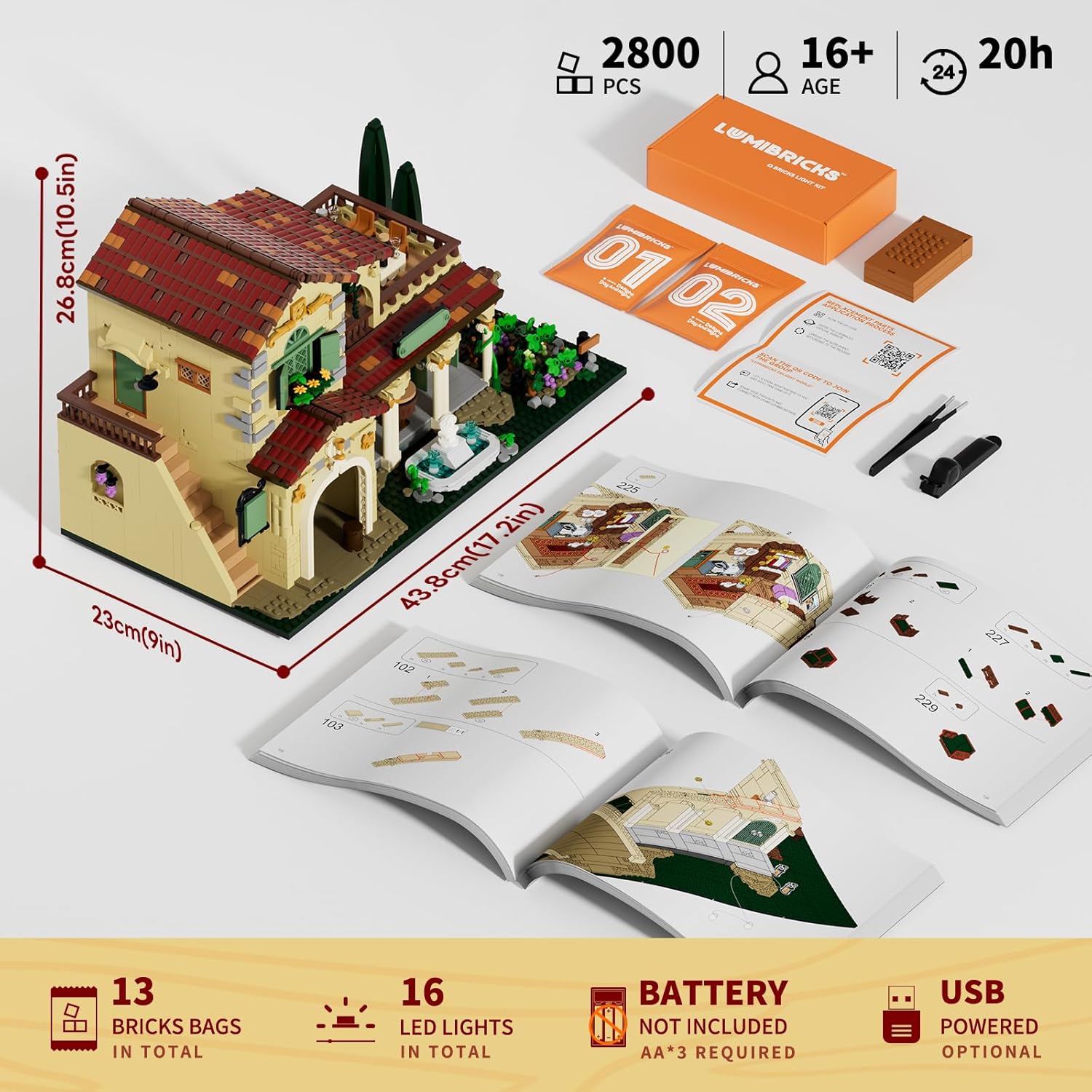 Thumbnail 6 de Lumibricks Weinbau-Anwesen Beleuchtungs Bausteine Set mit LED – 2.800 Teile (Farm-Series Modellbausatz)