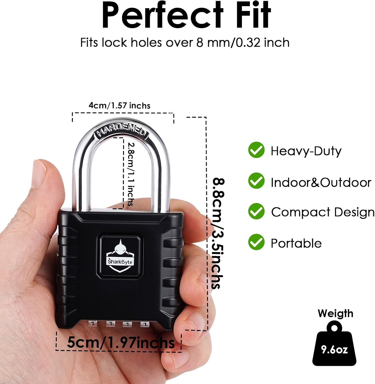Detalle 2 de SharkByte Heavy Duty 52mm Padlock