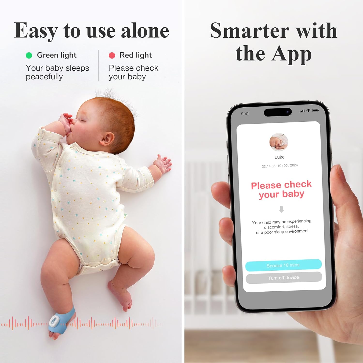 Thumbnail 3 de Sense-U Smart Sock Shoe 2 Baby Monitor: Heart Rate & Sleep Insights for 1–12 Months
