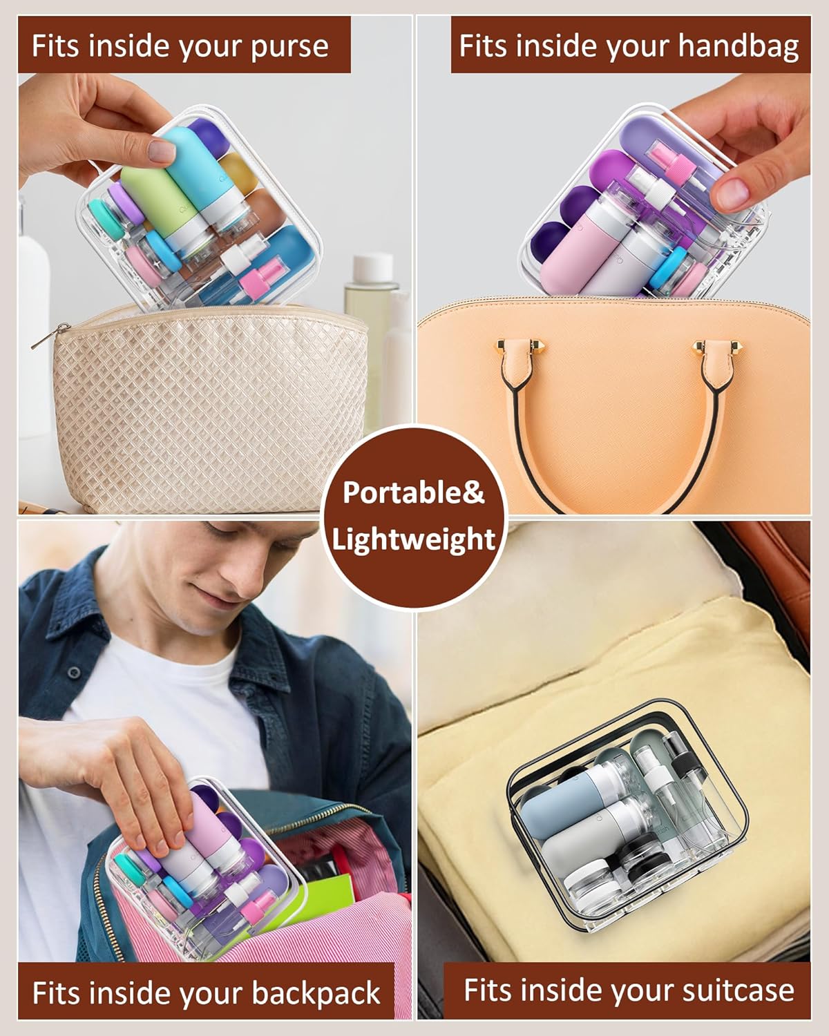 Thumbnail 6 de 20-Pack Travel Bottles Set: TSA-Approved, Leak-Proof Silicone Toiletry Containers (Black)