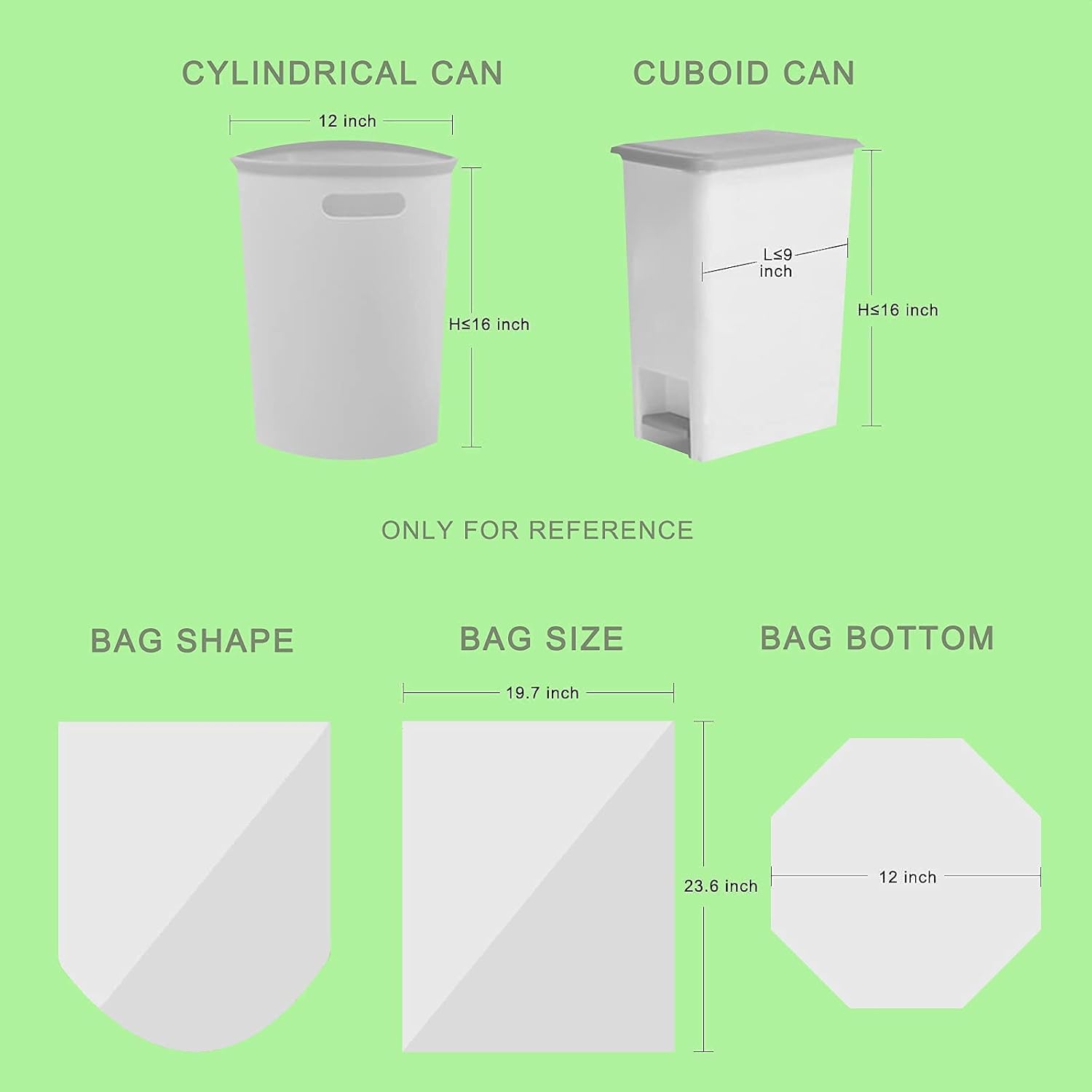 Thumbnail 6 de Inwaysin 4-Gallon Small Trash Bags – 200-Count, Biodegradable, Expanded Size, 1.2 Mil Thick
