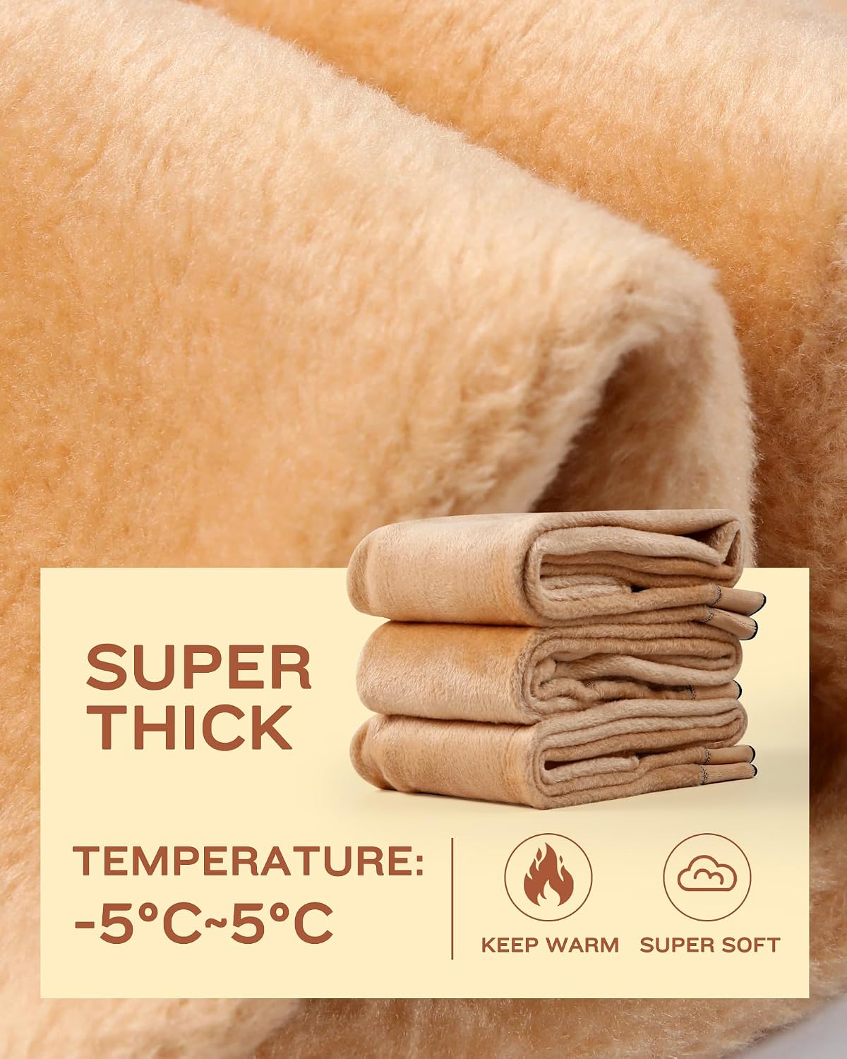 Detalle de ATHVOTAR Fleece-Lined Winter Tights for Women, High-Waisted and Soft