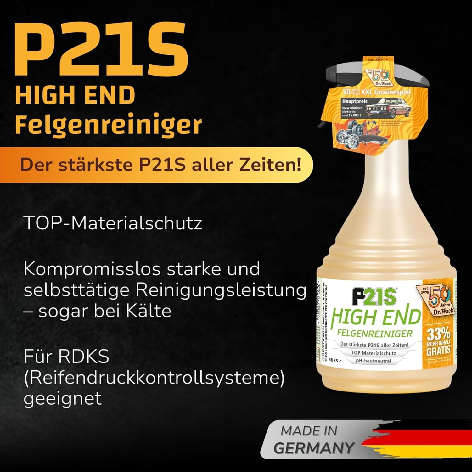 Thumbnail 2 de DR. WACK P21S HIGH END Felgenreiniger 1000 ml – Gel-Formel, Wirkindikator, pH-hautneutral