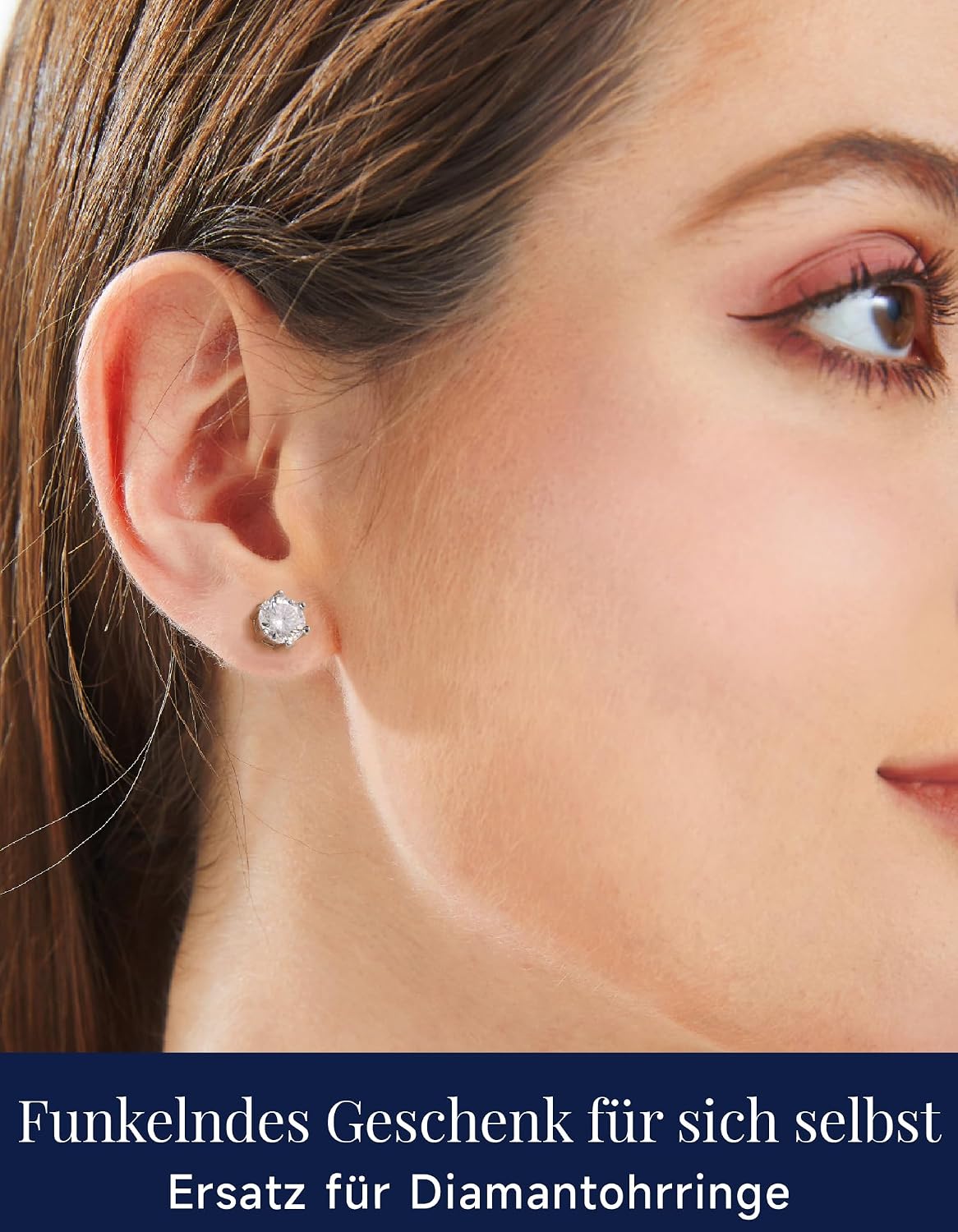 Detalle de MomentWish Moissanite Ohrringe aus 925 Silber mit 1–4 Karat Ohrsteckern (5 mm) – hypoallergen
