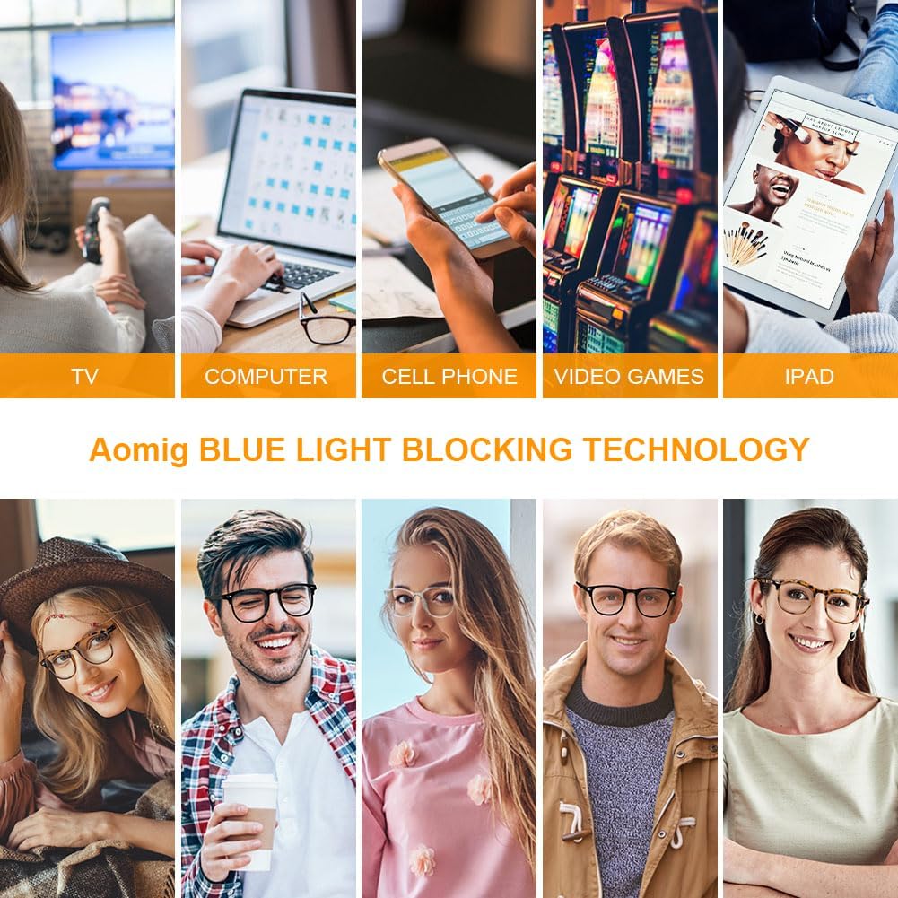 Detalle de Aomig C2-QX-3P230727-FBA blauwlichtbril voor computer en gaming
