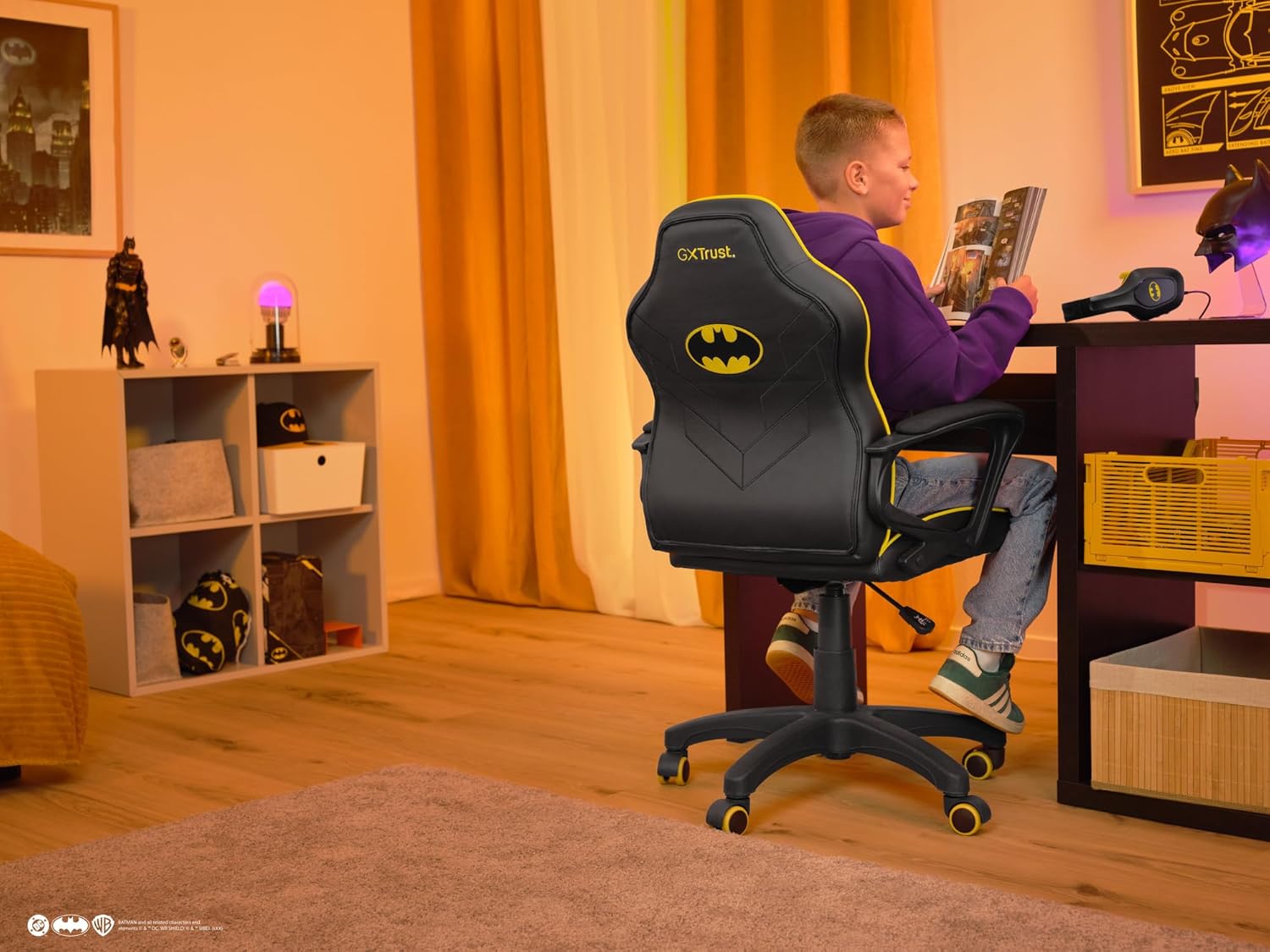 Thumbnail 1 de GXTrust Revvo 703BM sedia gaming Batman per bambini 4-12 anni, regolabile in altezza