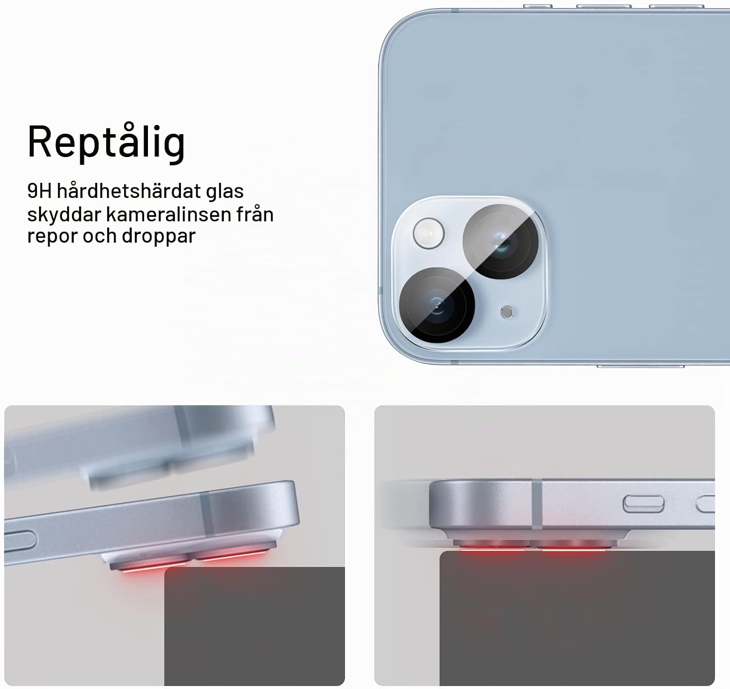 Thumbnail 6 de JETech kameralinsskydd för iPhone 14/14 Plus, 3-pack med 9H-härdat glas