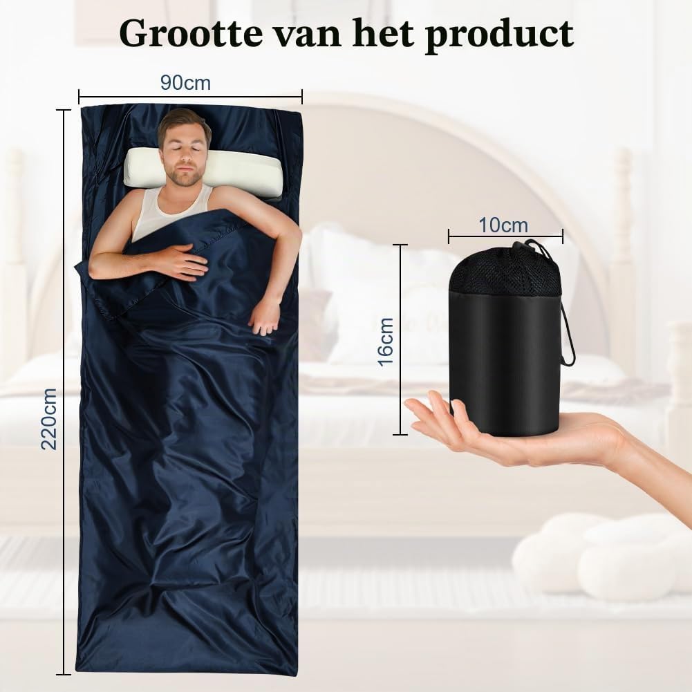 Detalle 2 de Aolso 5445580 reisslaapzak van microvezel, 90 x 220 cm met kussenvak