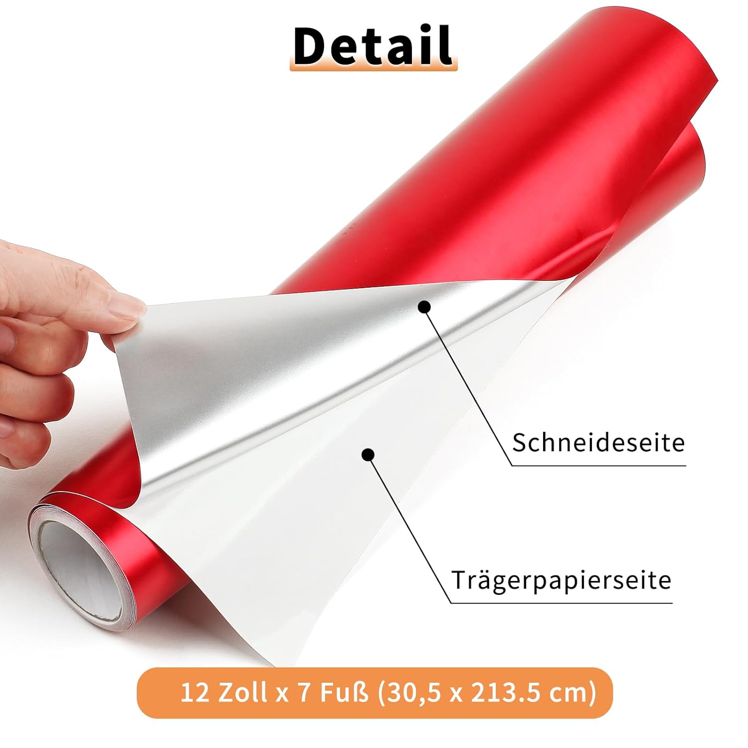 Thumbnail 1 de IModeur Vinilo adesivo Rosso galvanizzato, 30,5 cm x 214 cm: compatibile con Silhouette Cameo e altre macchine da taglio