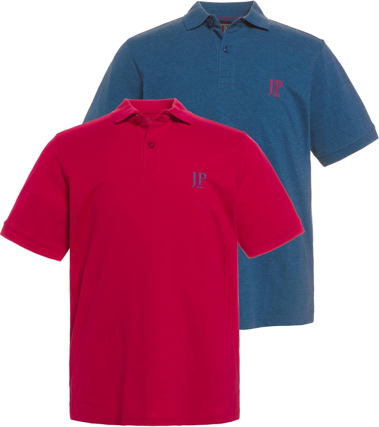 Detalle de JP 1880 Herren Großgrößen T-Shirt Doppelpack – Rundhals, bequeme Passform, Jerseyqualität (L-8XL), 2er Spar-Pack