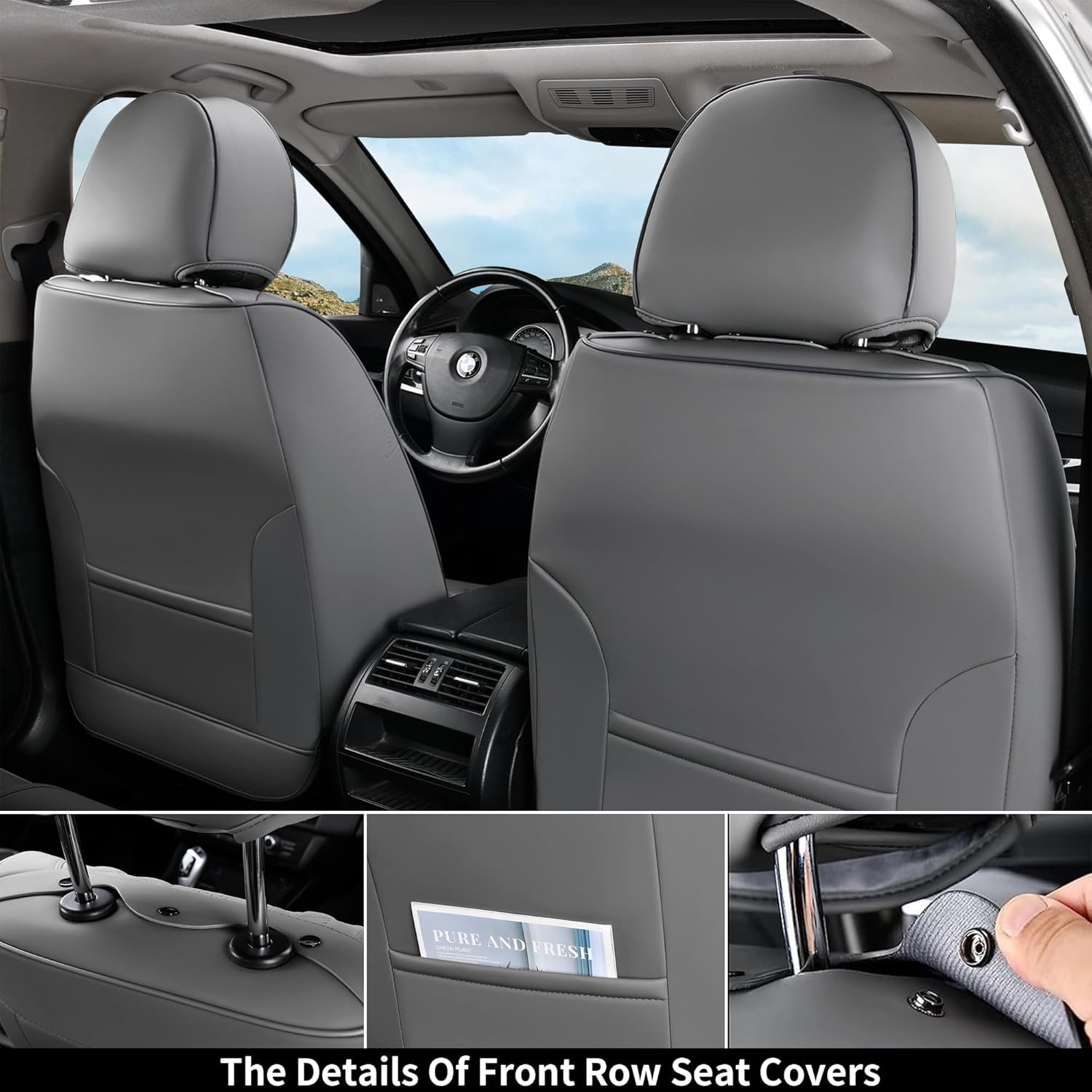 Detalle 2 de Coverado Front Seat Covers 2PCS Gray