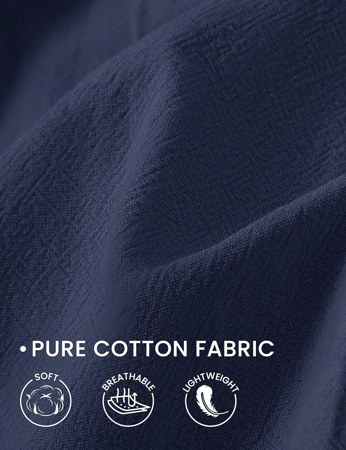 Detalle de KEFITEVD Men's Shorts 3/4 Length Linen Loose Long Shorts – Casual Summer Wear
