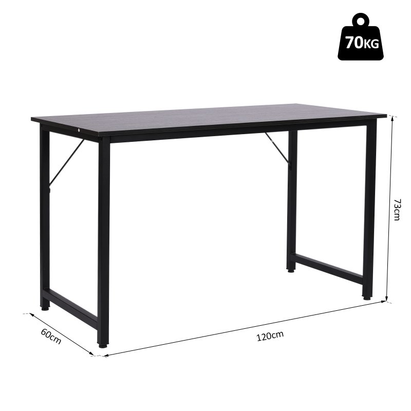 Thumbnail 2 de Homcom Mesa Escritorio Elevable Ajustable 120x60x73 cm – Negro