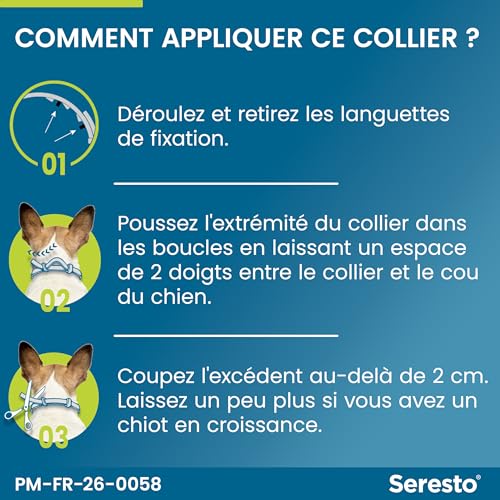 Thumbnail 5 de Seresto Collier Grands Chiens – 2 protections anti-puces et anti-tiques pour grands chiens (>8 kg) – Gris
