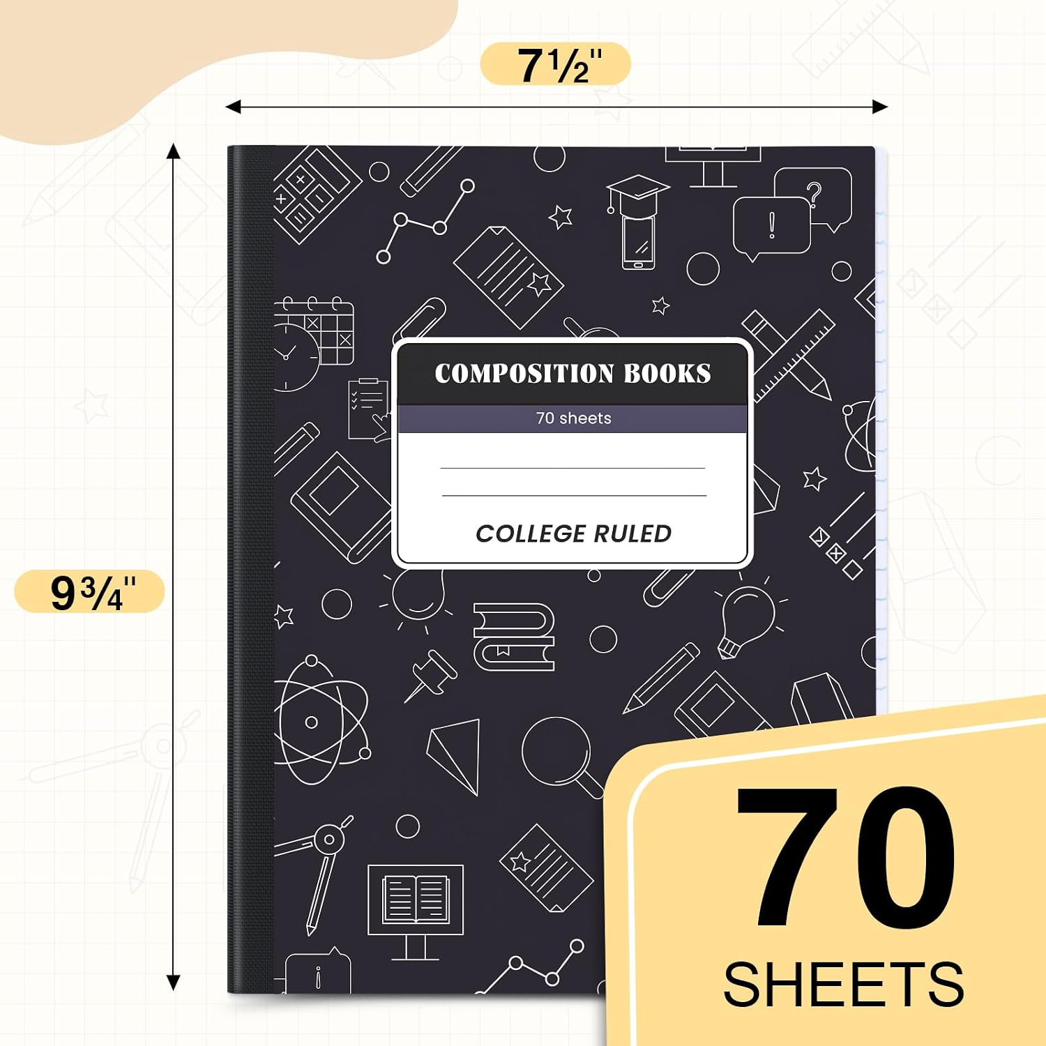 Detalle 2 de Oucaru Composition Notebooks, 70 Sheets