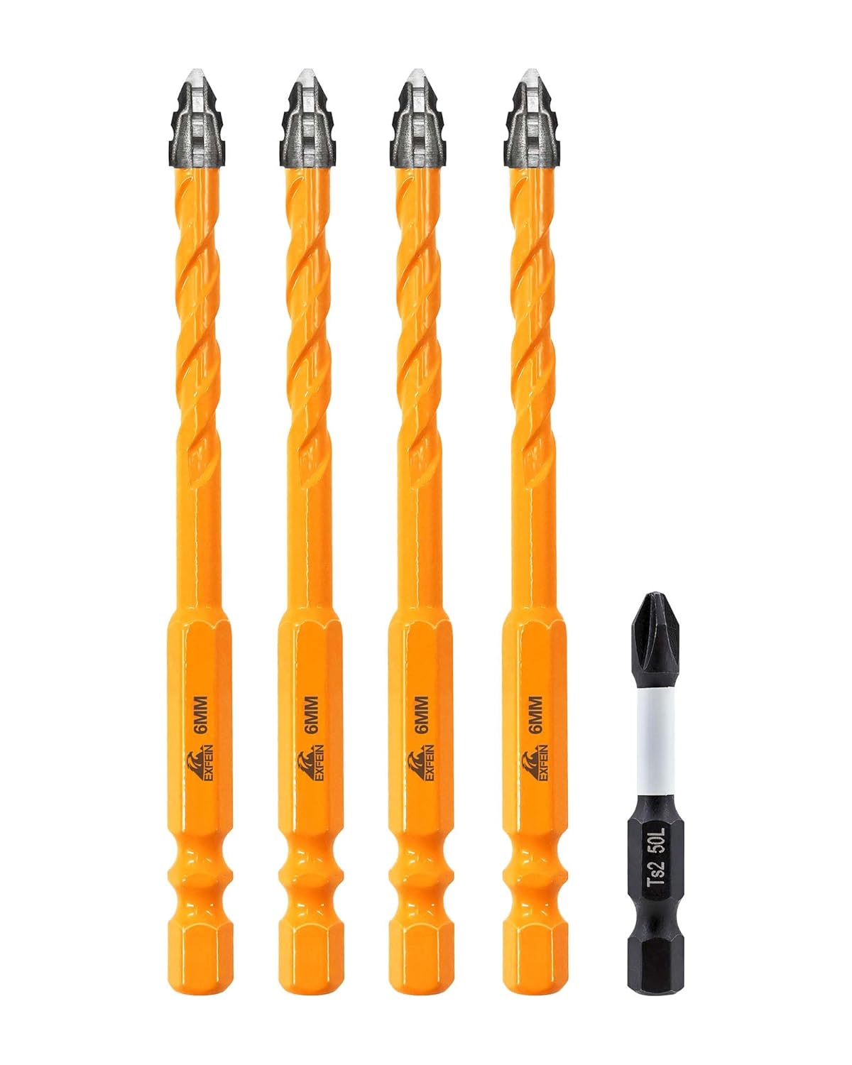 Thumbnail 3 de EXFEIN 10pcs Tile Drill Bits Set with Serrated Carbide Tips and Magnetic Screwdriver Bits (5–12mm)