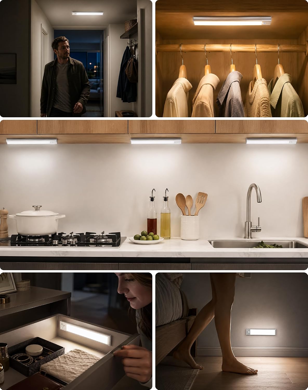 Detalle de Slim Bright Unterbauleuchte LED mit Akku 30 cm