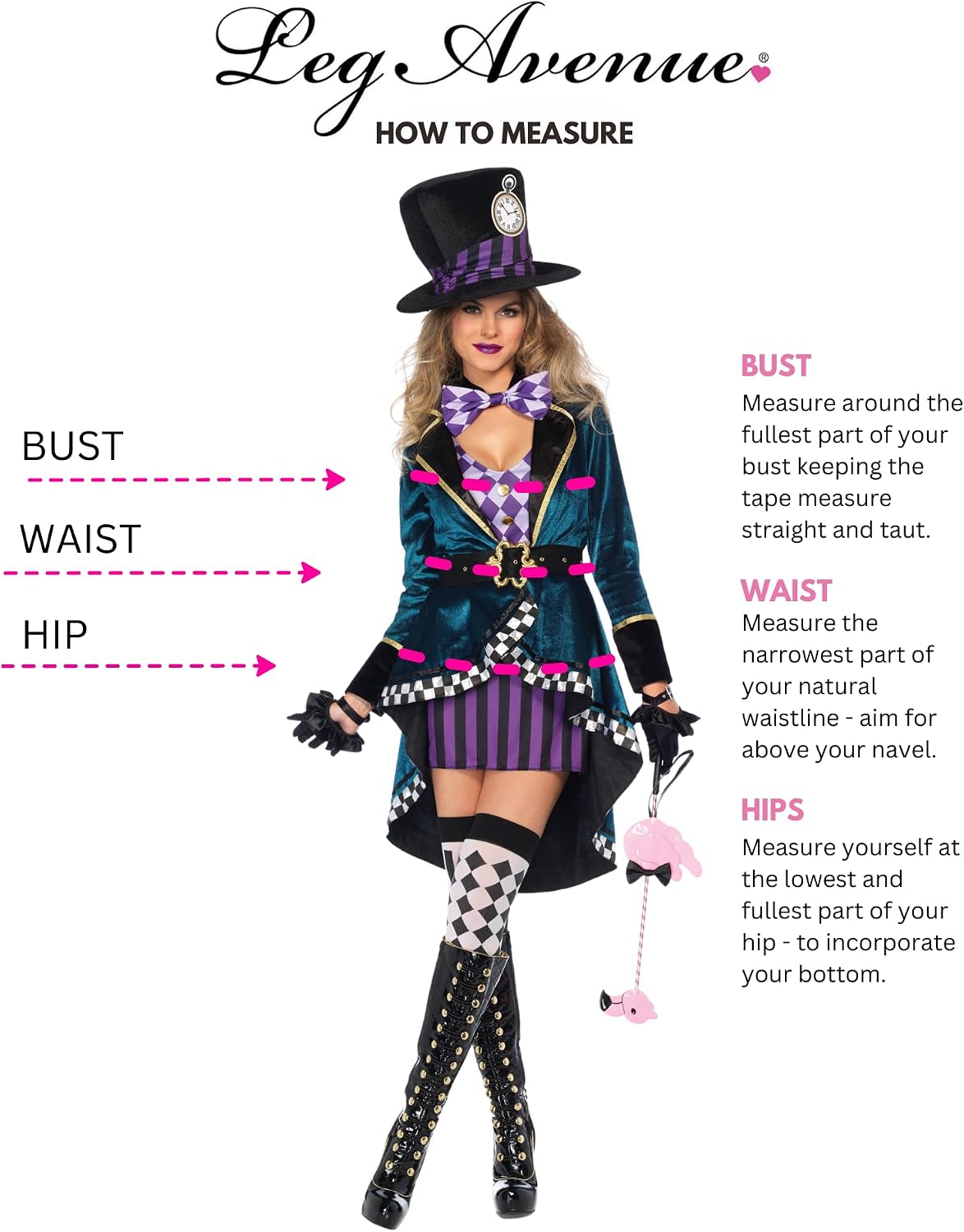 Thumbnail 6 de Leg Avenue Mad Hatter Costume with Dress, Jacket, Belt, Bow Tie and Hat
