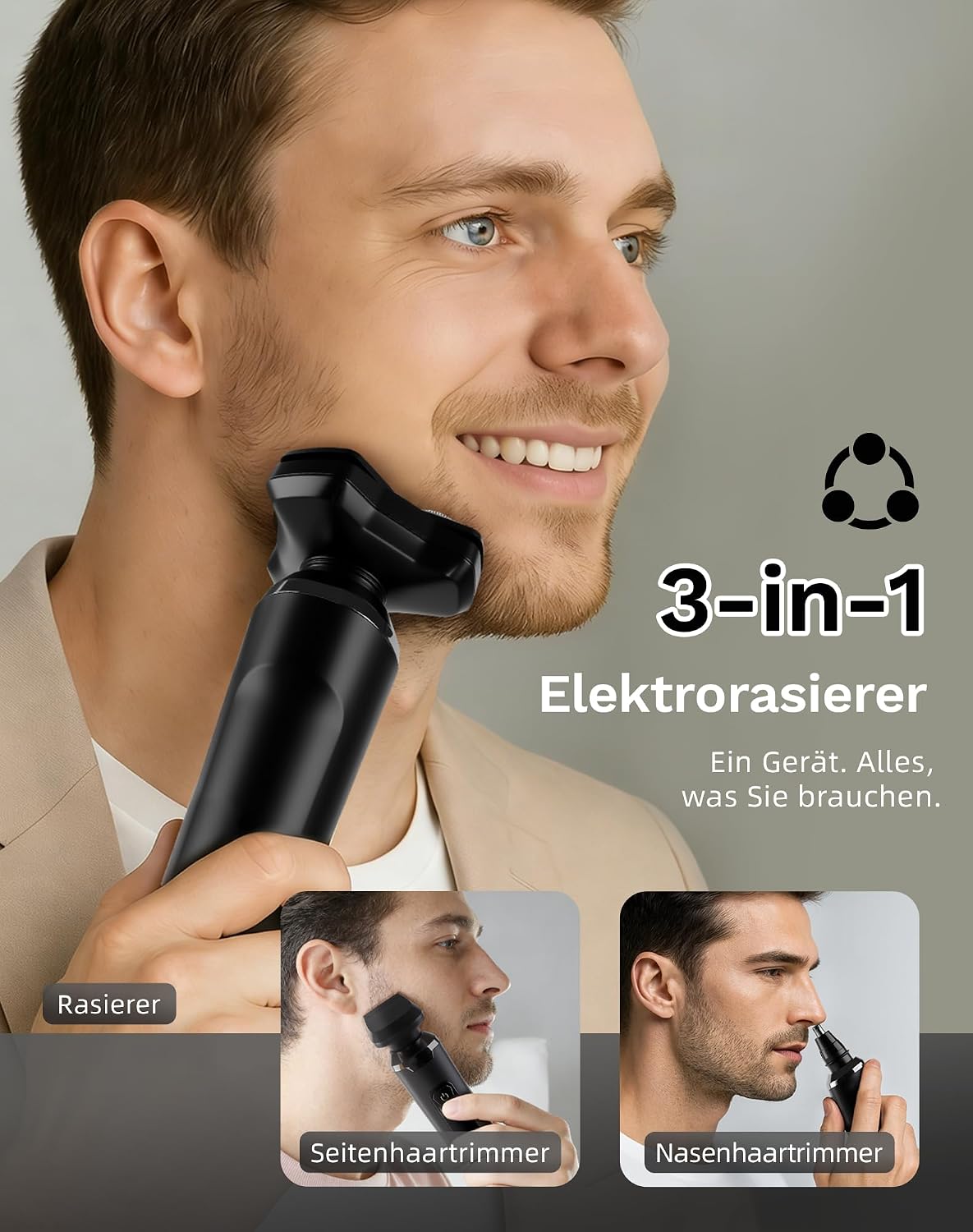Detalle 2 de UTK 3‑in‑1 Rasierer 85 Minuten Akku