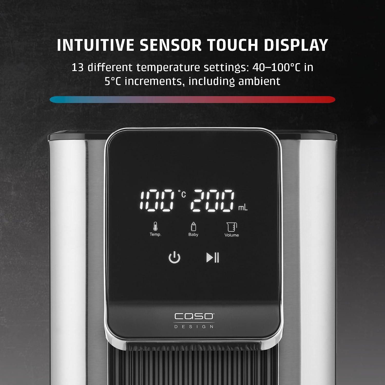 Detalle de CASO Design Hot 6 Advanced Turbo Hot Water Dispenser: A practical kettle replacement for everyday hot drinks and baby food