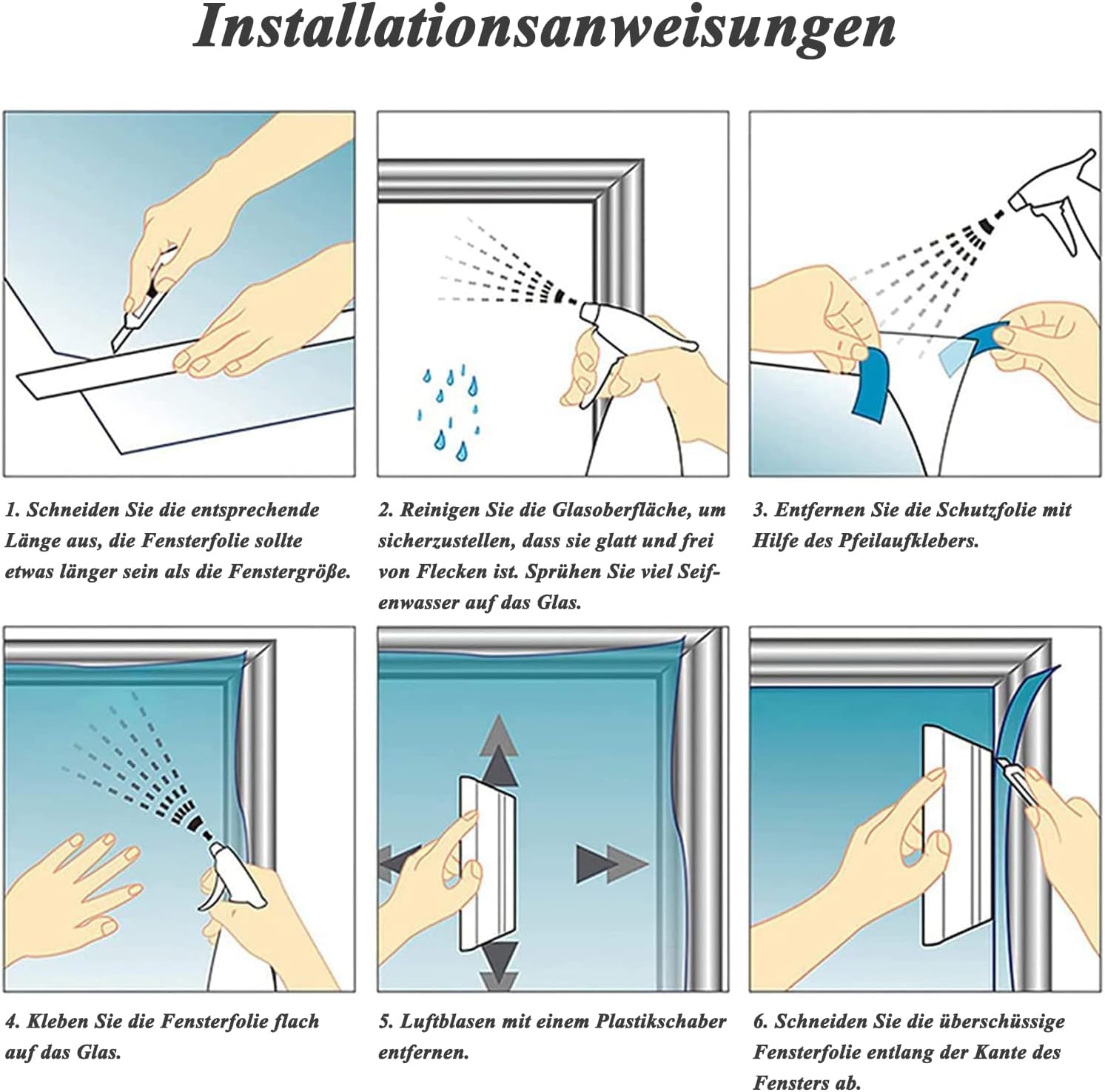 Thumbnail 6 de HOMTOL Spiegelfolie für Fenster 50×400 cm – Sichtschutz, UV- und Hitzeschutzfolie ohne Klebstoff