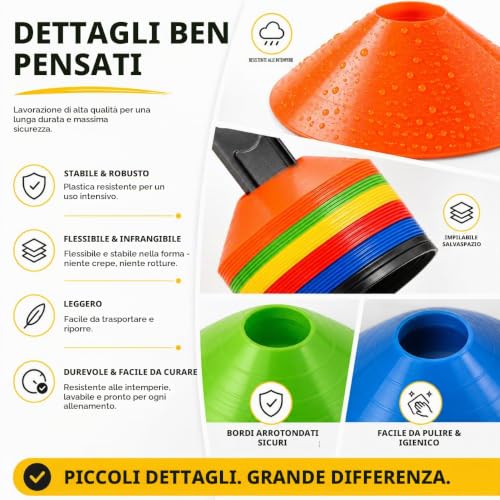 Thumbnail 6 de AthleJoy 20x Coni da Allenamento Calcio – Segnalatori Sportivi per Campo, Accessori per Scuola, Club e Attività Outdoor