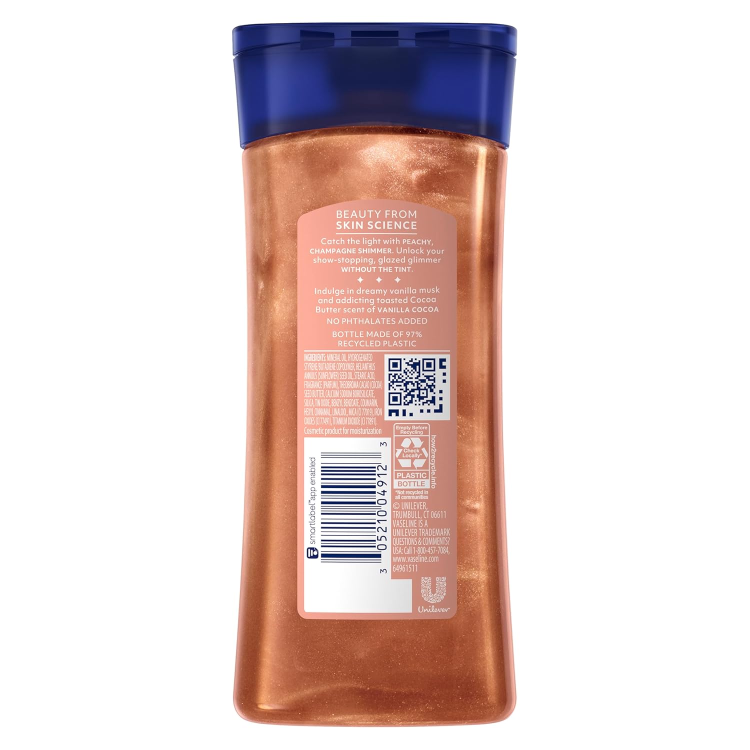 Thumbnail 1 de Vaseline Glazed & Glisten Sunlit Glow Body Gel Oil (Vanilla Cocoa Shimmer) with Pure Cocoa Butter, 6.8 Oz