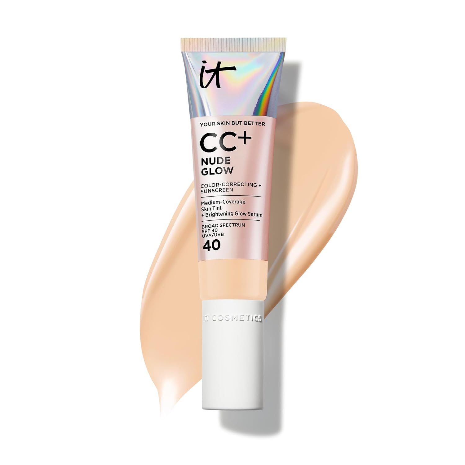 Detalle de IT Cosmetics 3605972659842 CC+ Cream Nude Glow Foundation, SPF 40