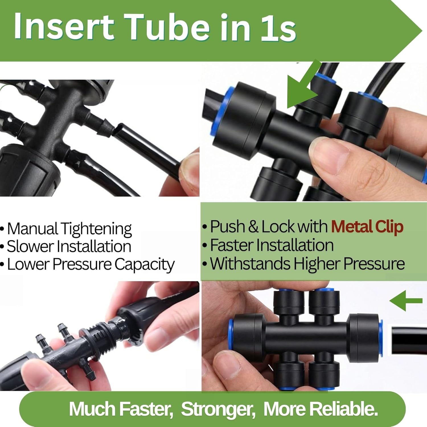 Thumbnail 3 de Drip Irrigation System for Garden Watering: 240FT Automatic Kit with Quick Connect 1/2"/12mm PE Tubing