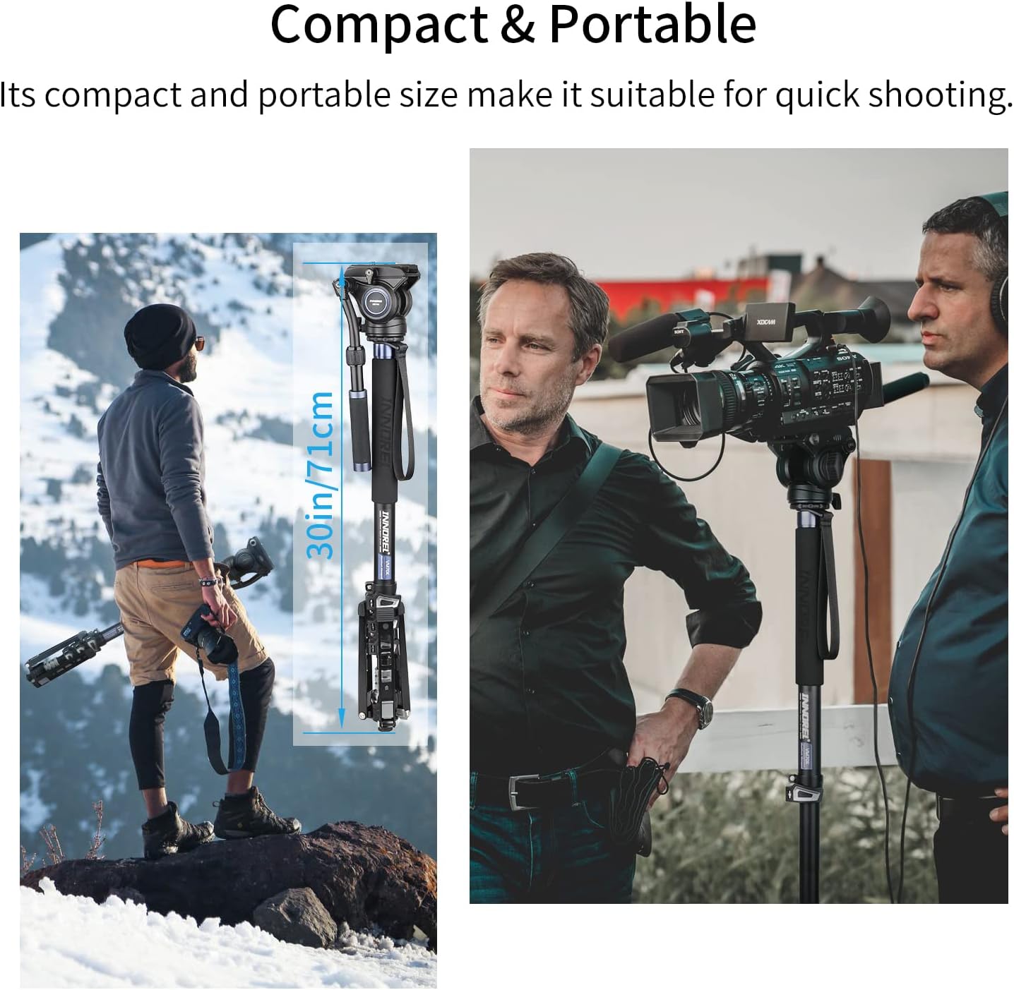 Thumbnail 6 de INNOREL VM70K Professional Video Monopod & F60 Fluid Head Kit (with bag)