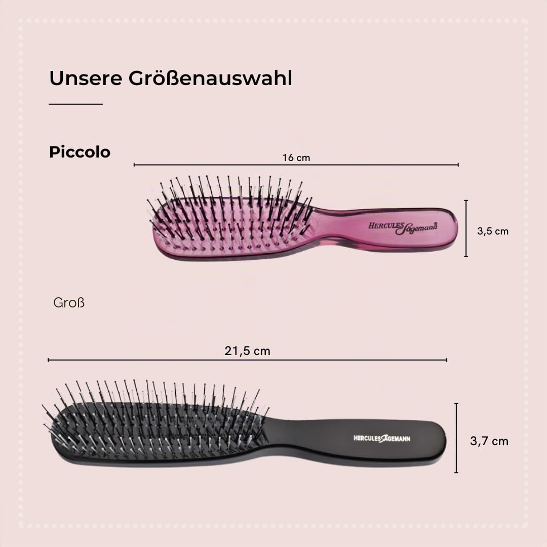 Detalle de Hercules Sägemann Scalp Brush Piccolo blue – Zauberbürste für sanftes Entwirren und Kopfhautmassage