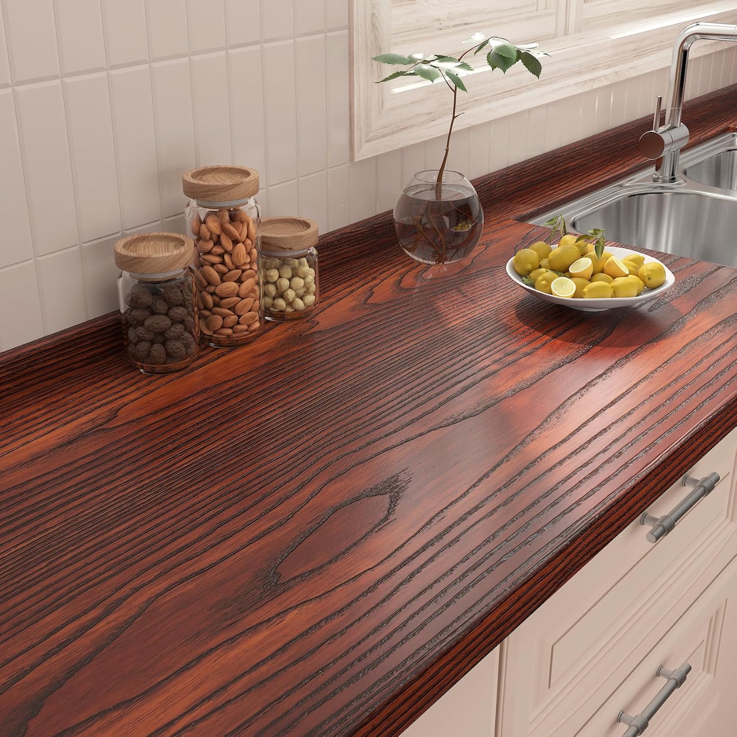 Thumbnail 6 de Yenhome Klebefolie Möbel Holzoptik Dunkel 60x300 cm – Selbstklebende Folie für Möbel, Tisch und Küche