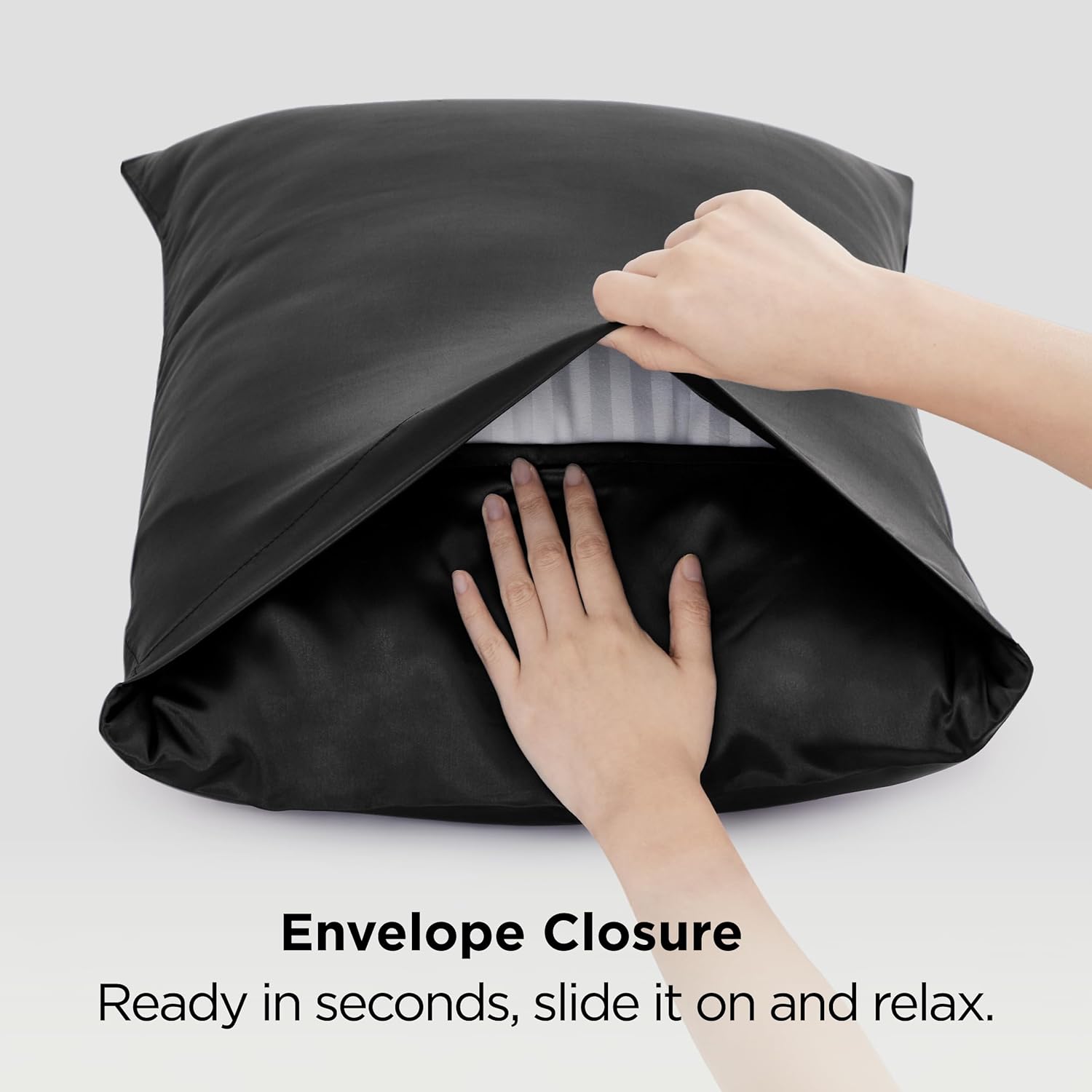 Detalle de Bedsure Satin Pillowcases Queen