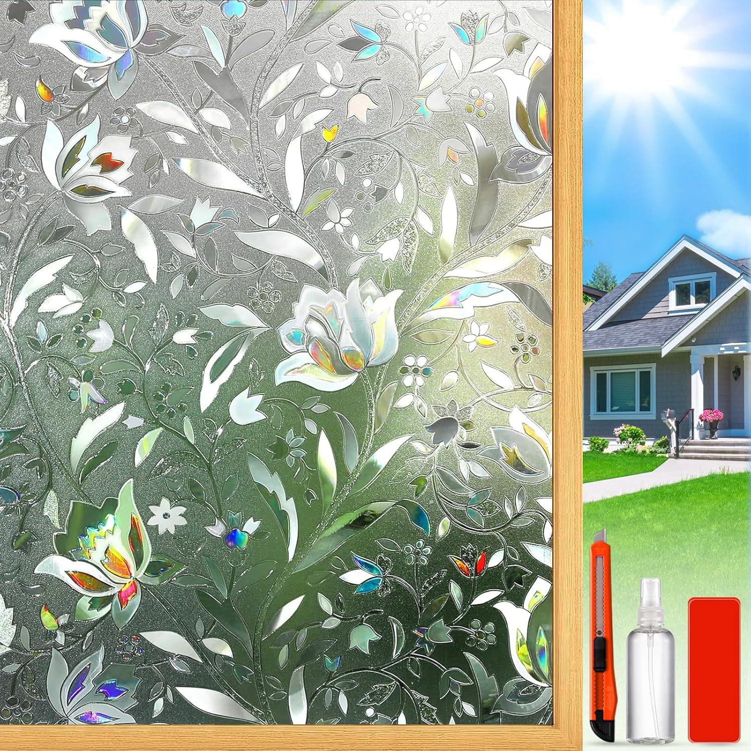 Detalle 2 de Frosted Glass Window Privacy Film 23.6"x77" 🪟