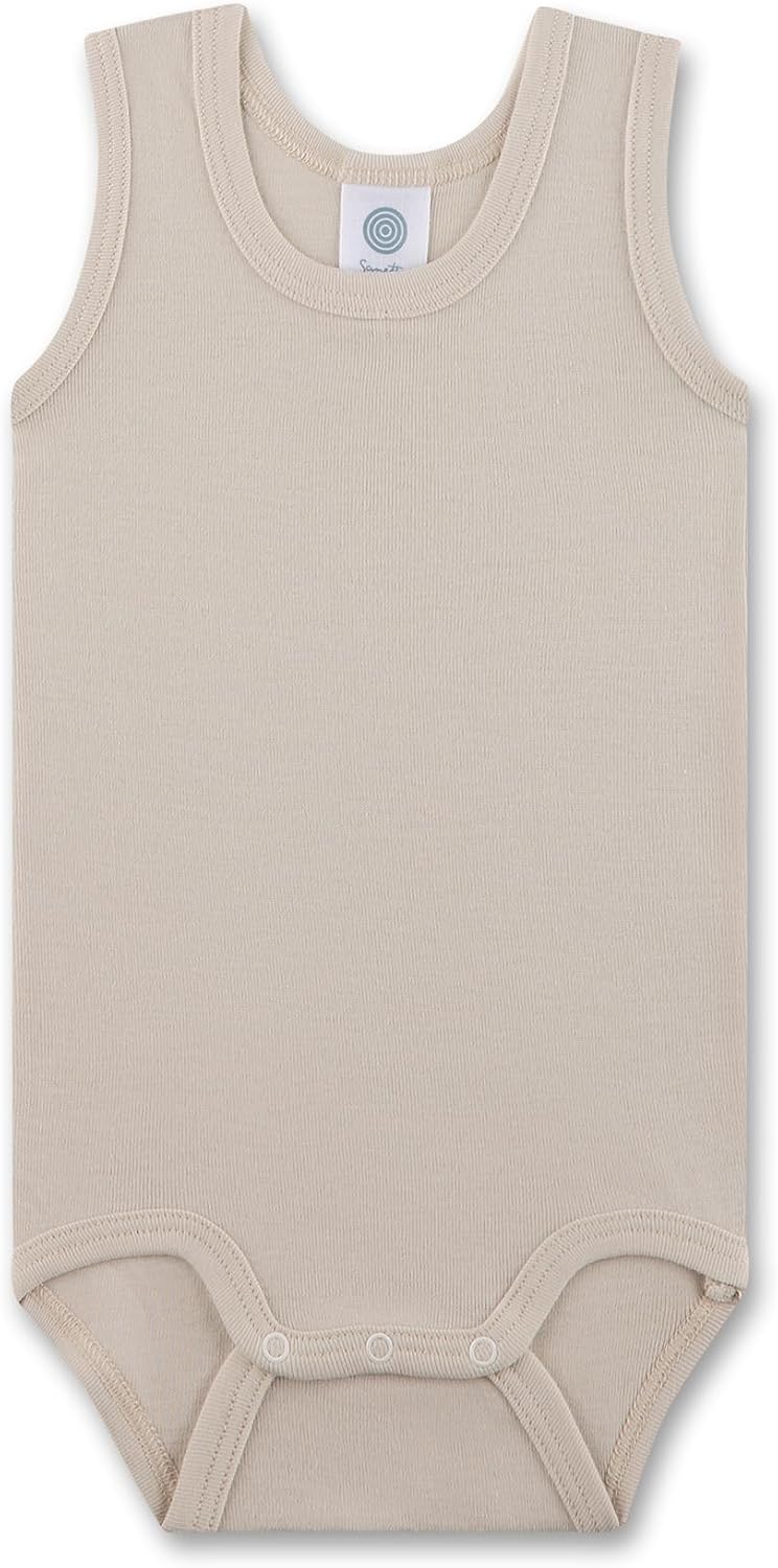 Detalle 1 de Sanetta Baby-Body ärmellos (Doppelpack) beige Regenbogen – Unisex-Body aus Bio-Baumwolle