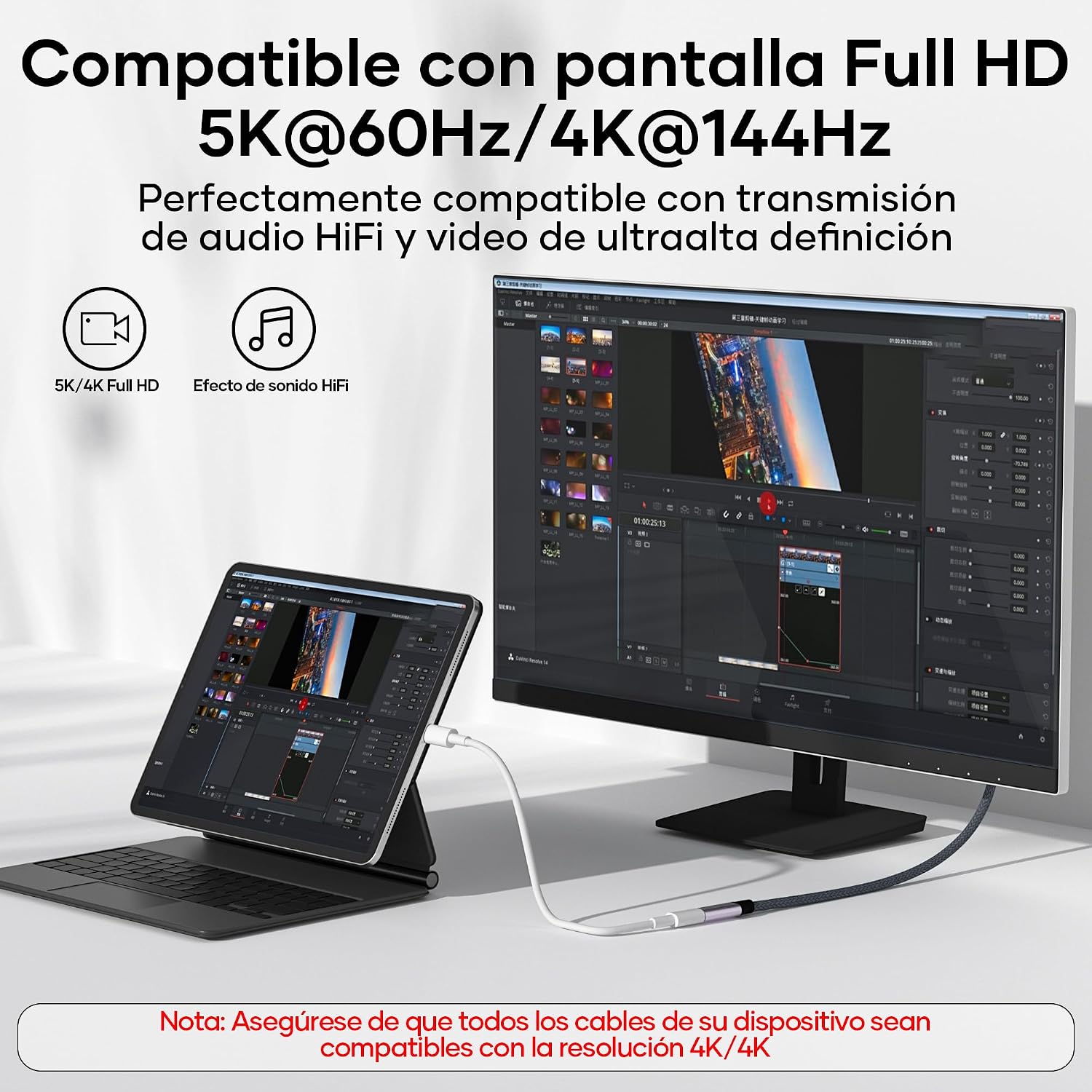 Thumbnail 3 de Cable USB C 1M 20 Gbps 240W - Compatible iPhone y MacBook 🔌