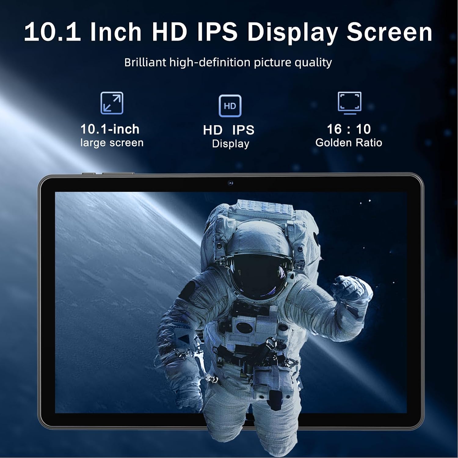 Detalle de 10-Inch Android 14 Tablet (16GB RAM / 128GB Storage, 5G Wi‑Fi, GPS) with Dual Camera & Drop‑Proof EVA Case - Black