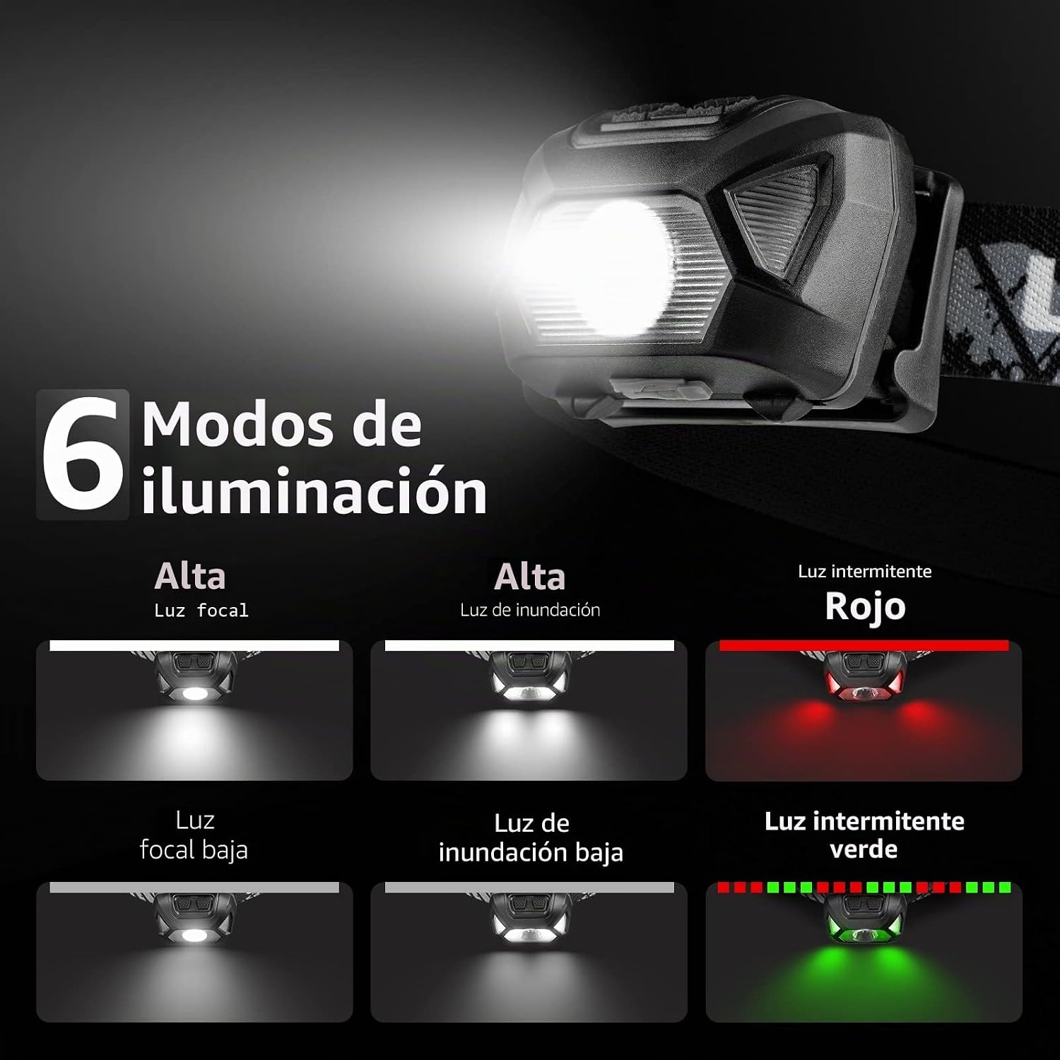 Detalle 2 de Lepro D500 Linterna Frontal LED 2000lux