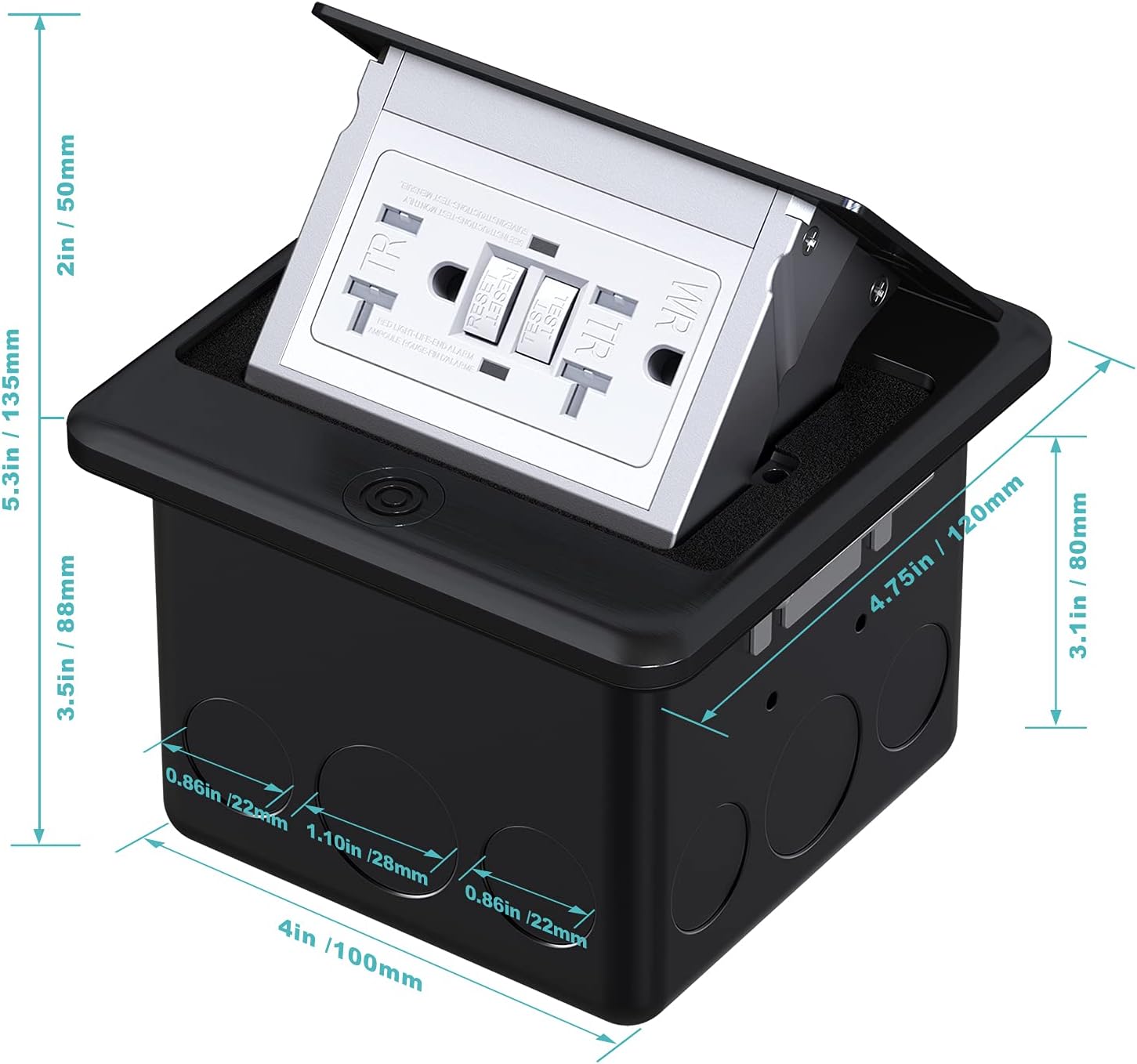 Thumbnail 2 de WEBANG Pop-Up Floor Outlet Box, Stainless Steel