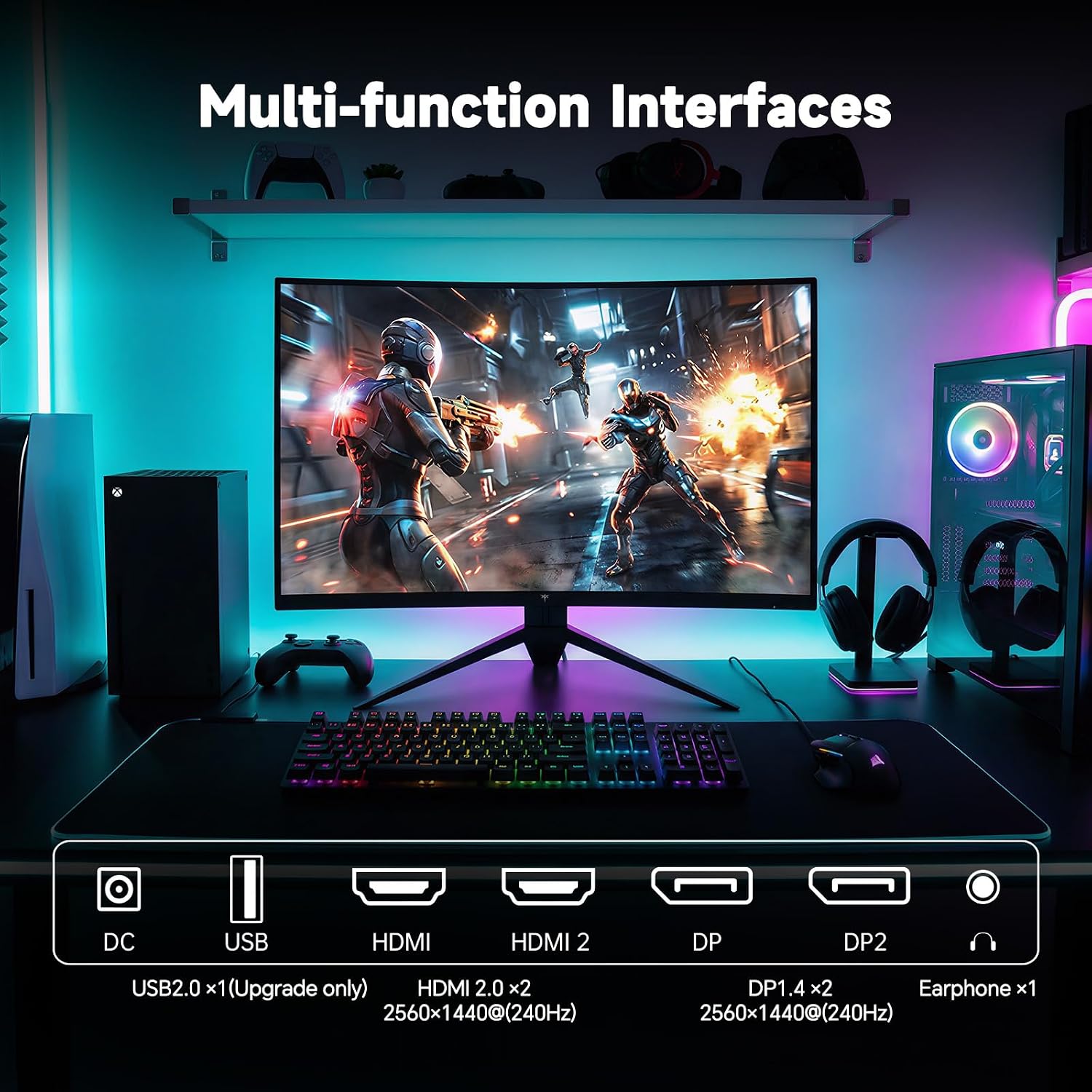 Thumbnail 6 de KTC 27 Inch 240Hz Curved Gaming Monitor (2K QHD, 1000R) – H27S25E