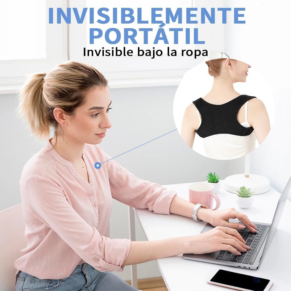 Thumbnail 4 de Corrector Postura Espalda Para Mujer Y Hombre,Para Alivio Del Dolor De Espalda,Cuello,Hombros Y Cervicales,Corrector De Postura Para,Invisible Transpirable Corregir Fajas Para Espalda (negro25101302)