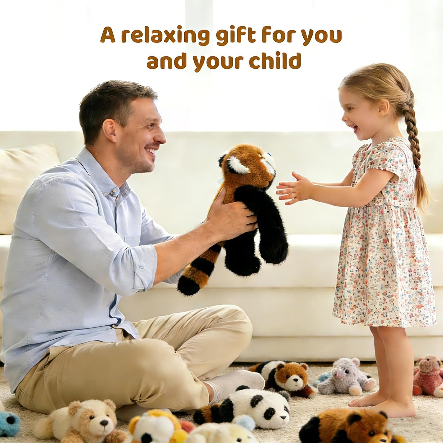 Thumbnail 6 de asterbud Weighted Red Panda Stuffed Animal 1.5kg – A comforting, bendable plush for anxiety relief and sleep support