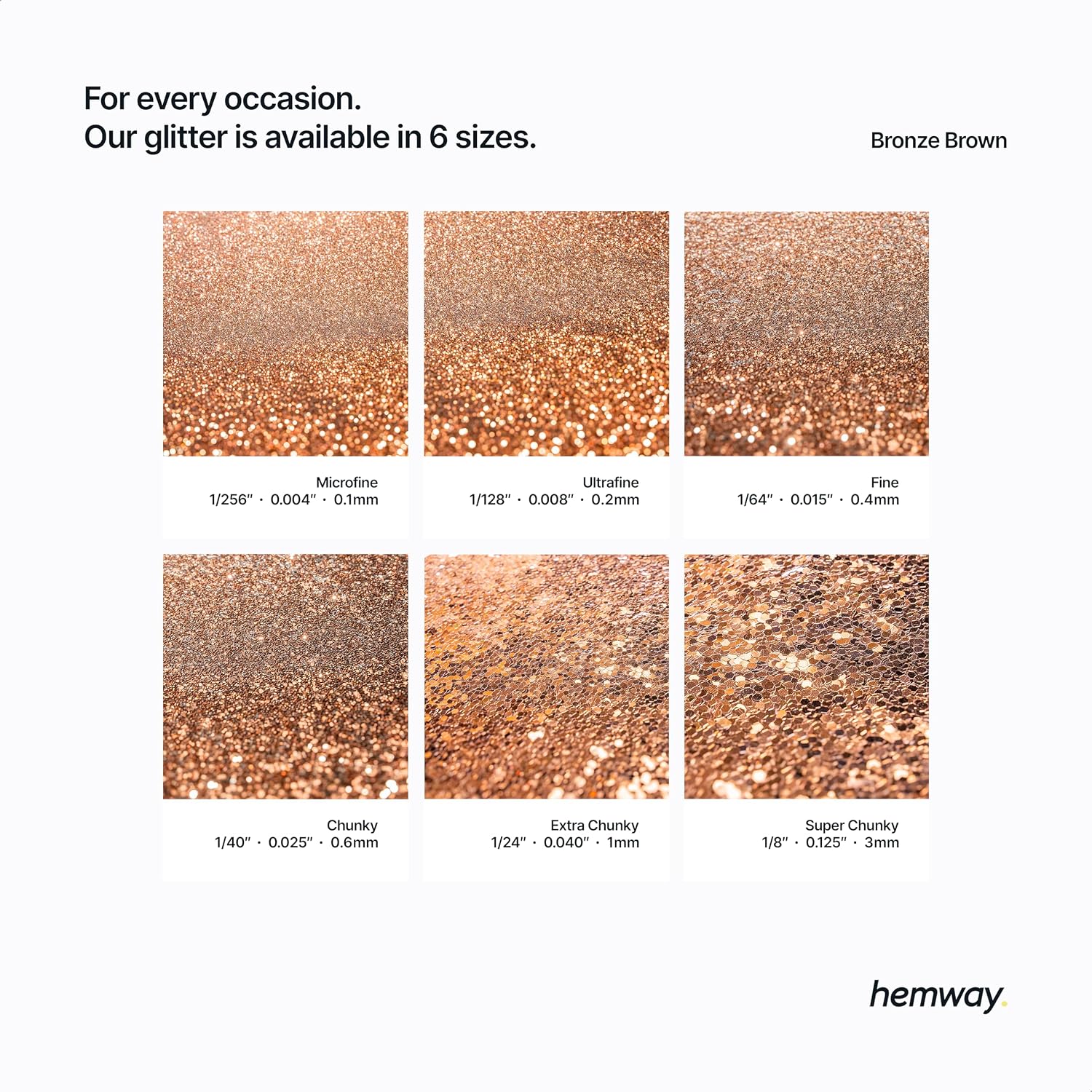 Thumbnail 2 de Hemway Bronze Brown Glitter Shaker 130g – Super Chunky Metallic Flake for Resin, Crafts and Decor