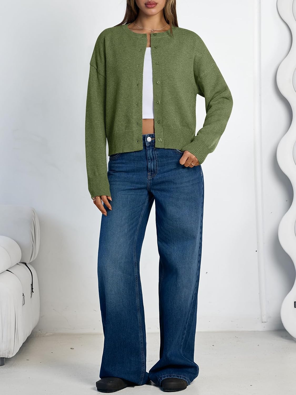 Thumbnail 5 de LILLUSORY Cropped Knit Cardigan